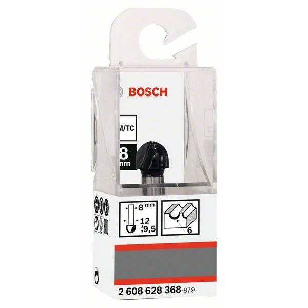 BOSCH Hohlkehlfräser für Holz, 8 mm, R1 6 mm, Ø 12 mm, L 9,2 mm 