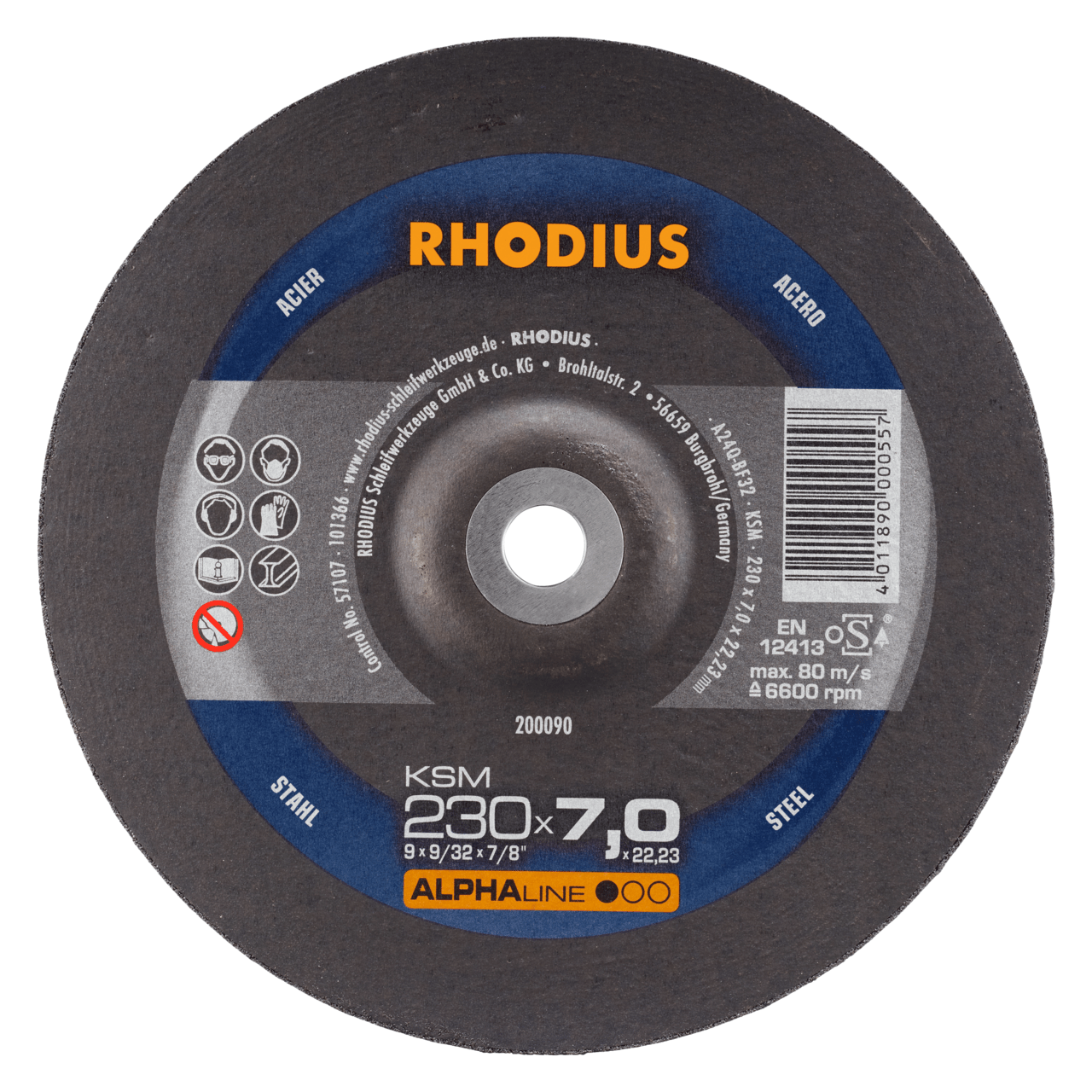 10 x RHODIUS Schruppscheibe KSM Ø 230 mm | 200090