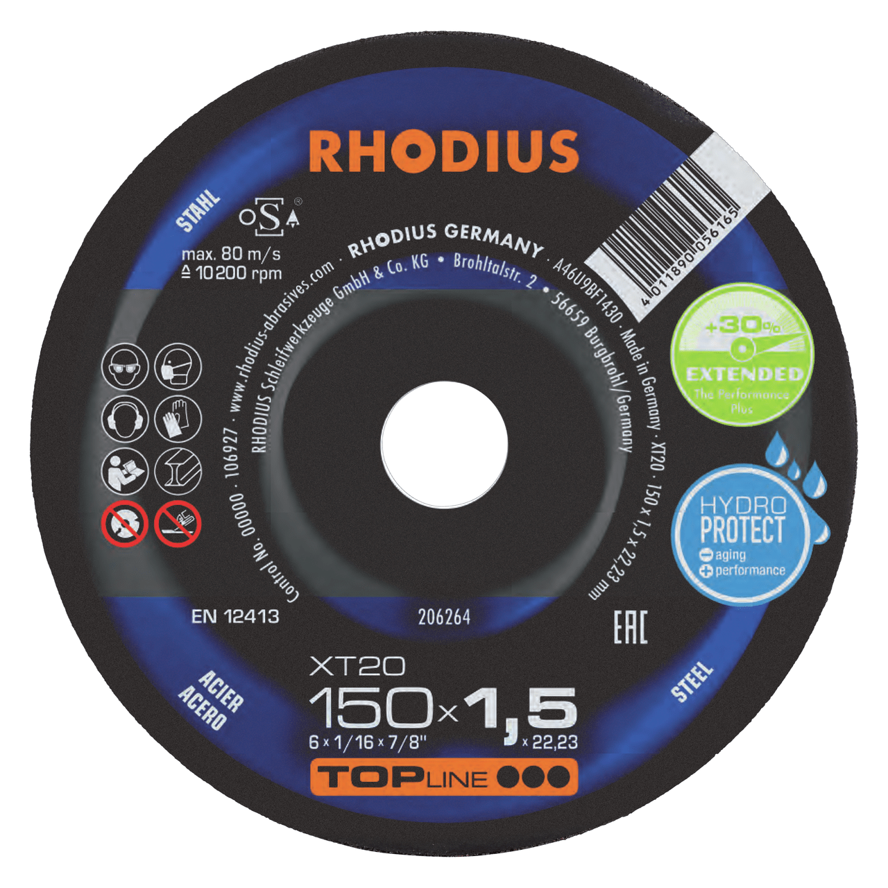 25 x RHODIUS Extradünne Trennscheibe XT20 Ø 150 mm | 206264