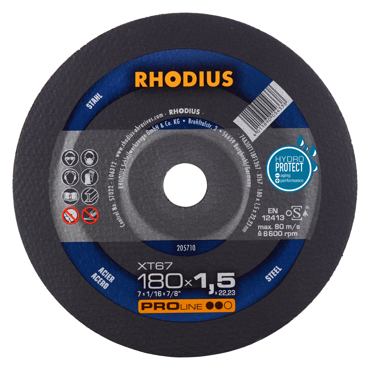 25 x RHODIUS Extradünne Trennscheibe XT67 Ø 180 mm | 205710