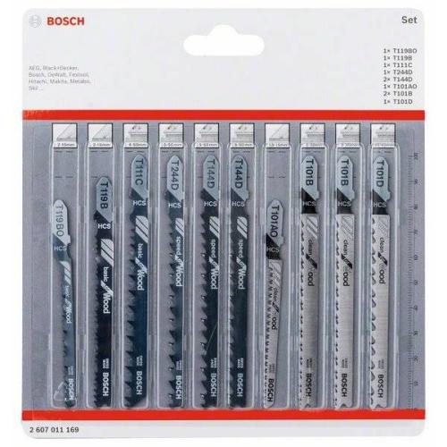 5x BOSCH Stichsägeblätter-Set Holz, 10-teilig | 2 607 011 169