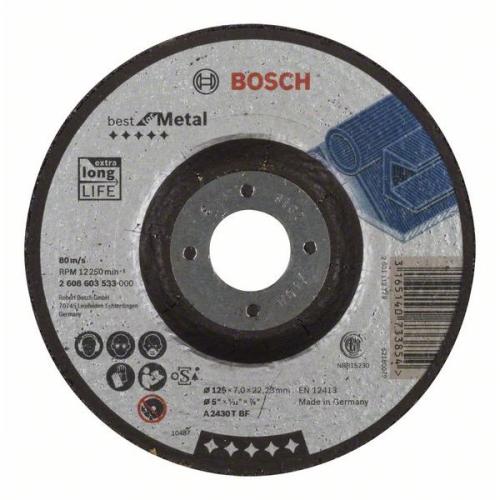 10x BOSCH Schruppscheibe gekröpft, Best für Metall A 2430 T BF, Ø 125x7mm | 2608603533