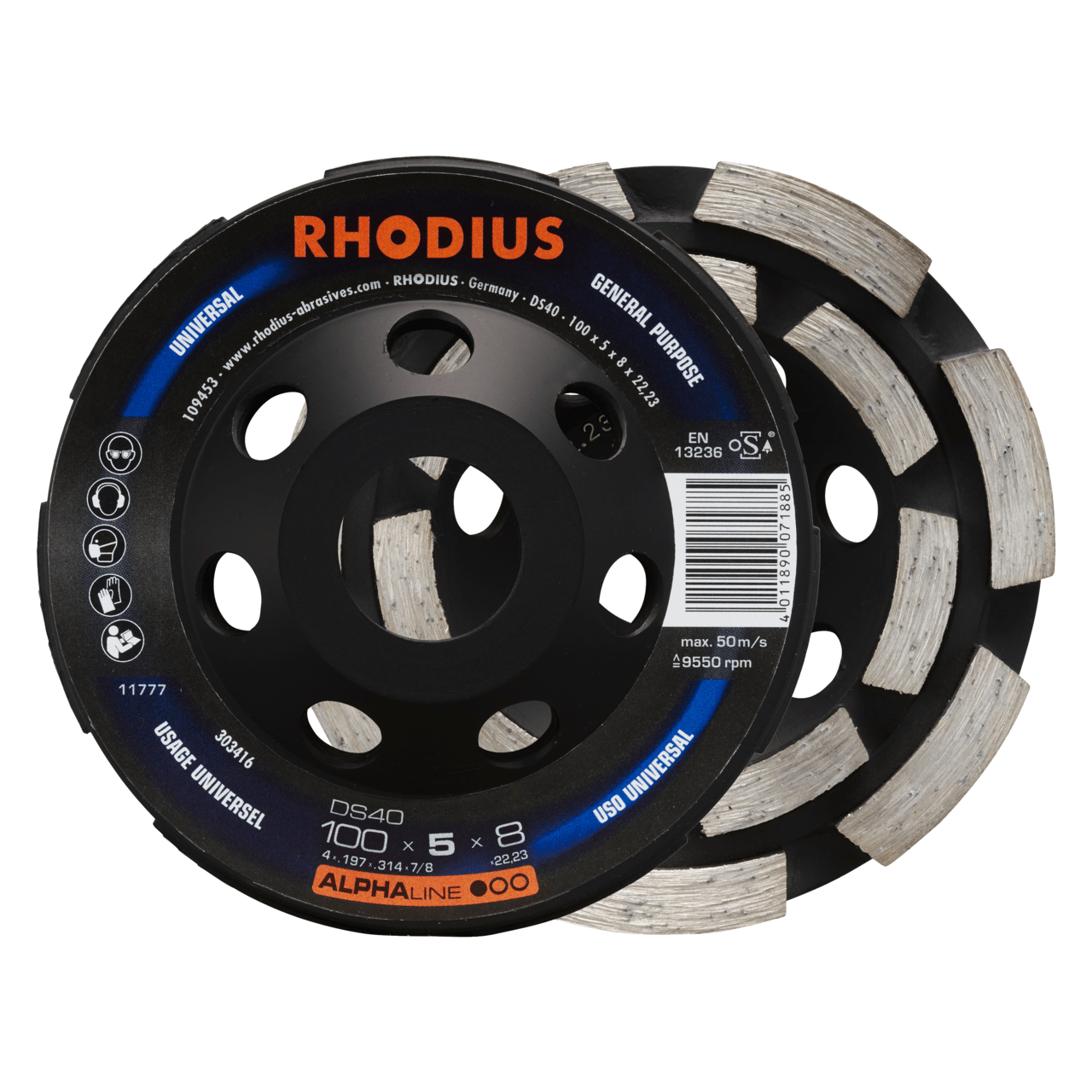 RHODIUS Diamantschleiftopf DS40 Ø 100 mm | 303416