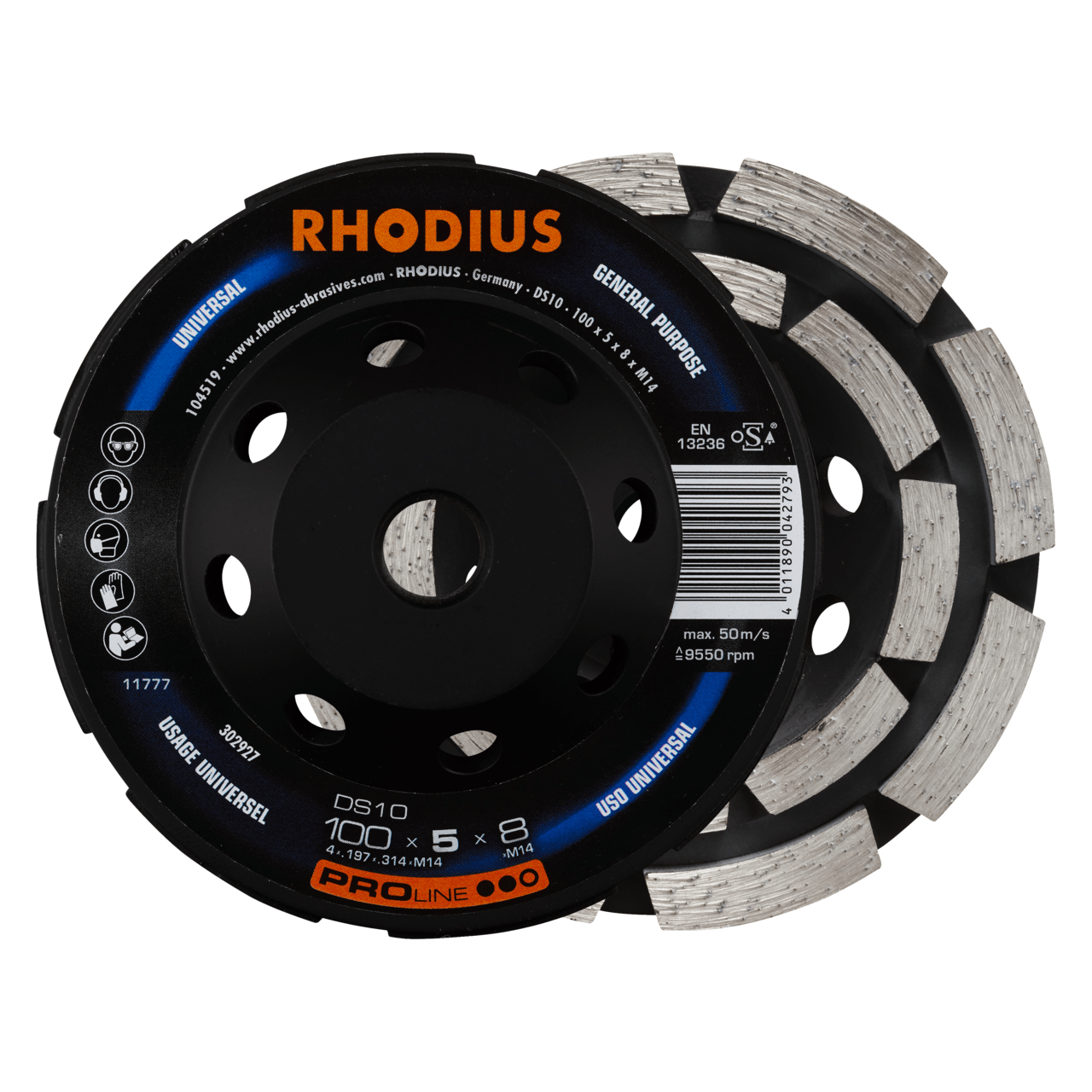 RHODIUS Diamantschleiftopf DS10 Ø 100 mm | 302927