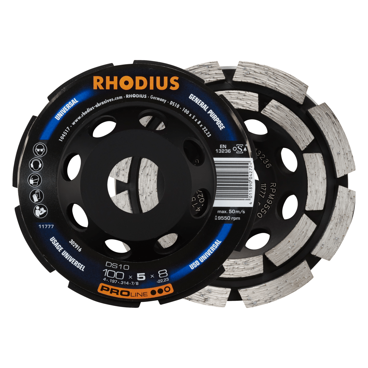 RHODIUS Diamantschleiftopf DS10 Ø 100 mm | 302916