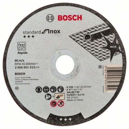 50x BOSCH Trennscheibe gerade Standard für Edelstahl WA 46 T BF, Ø 150x1,6mm | 2608601513