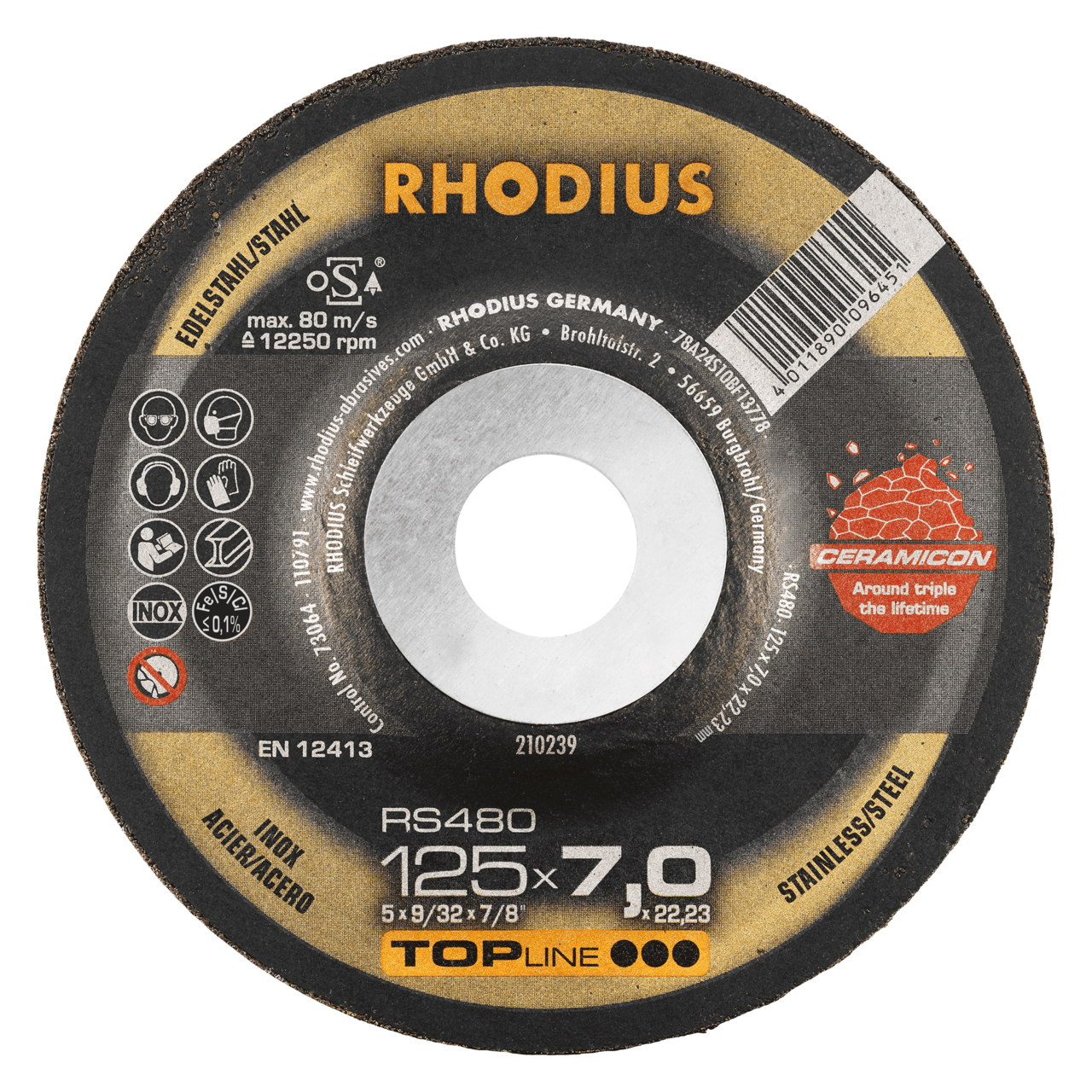 25 x RHODIUS Schruppscheibe RS480 Ø 125 mm | 210239