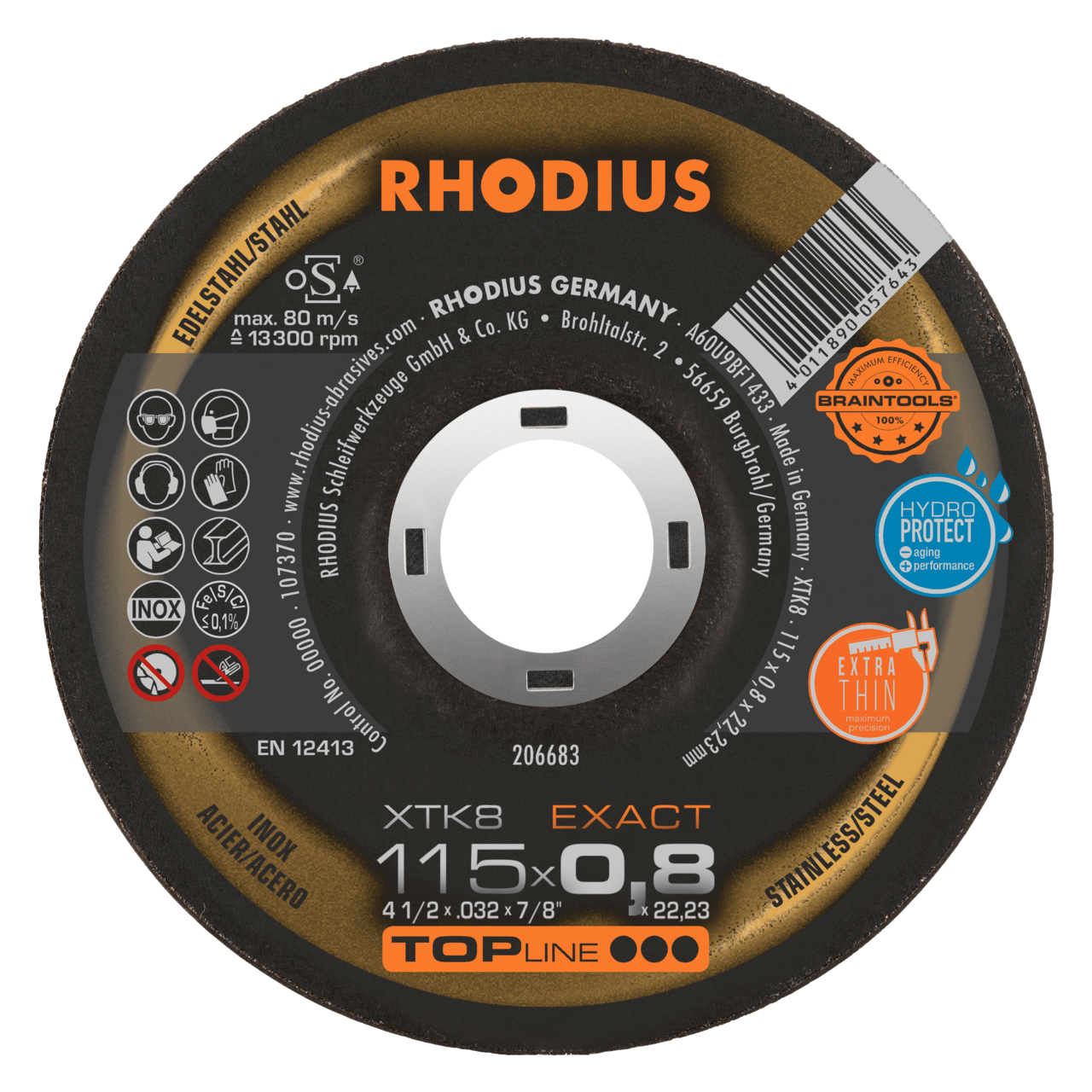 50 x RHODIUS Extradünne Trennscheibe XTK8 EXACT Ø 115 mm | 206683