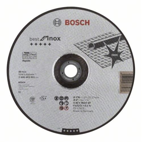 25x BOSCH Trennscheibe gekröpft Best für Edelstahl Rapido A 46 V INOX BF, Ø 230x1,9 | 2608603501