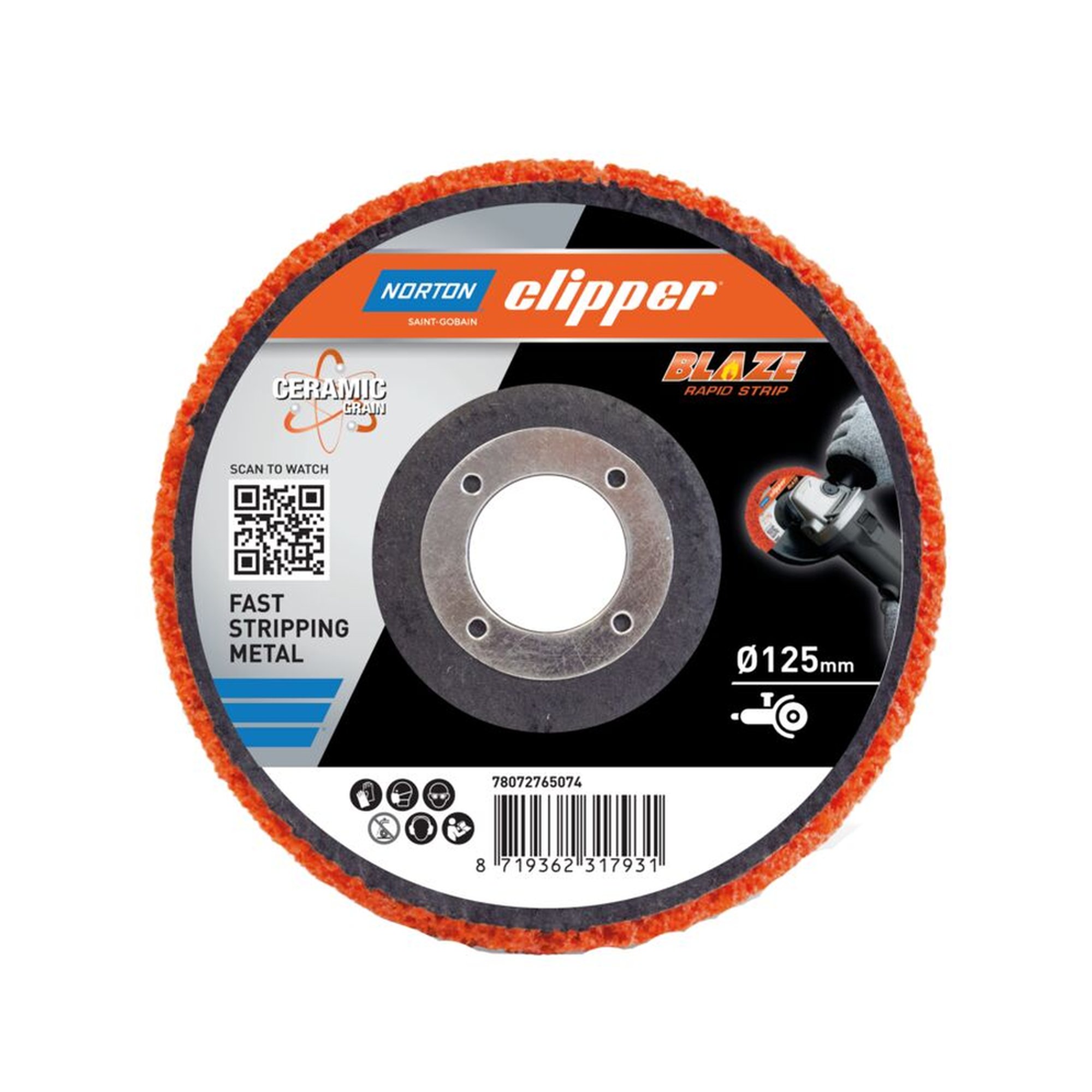 5 x Norton Reinigungsscheiben 125x22mm Sehr grob Orange - Effiziente Schleiflösung