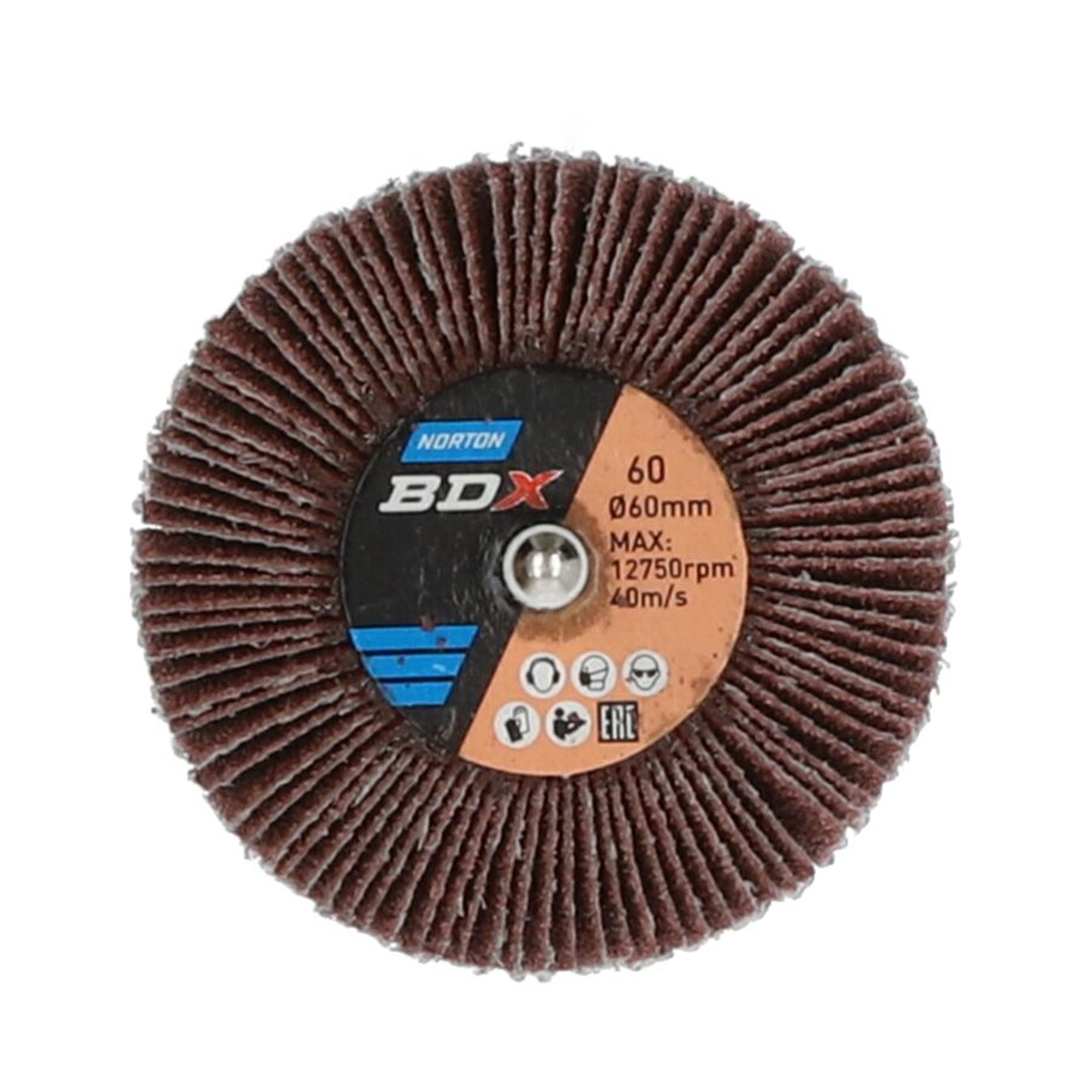 10 x Norton Fächerschleifer Schleifmop mit Schaft 60x30x6 R207 Korn 60