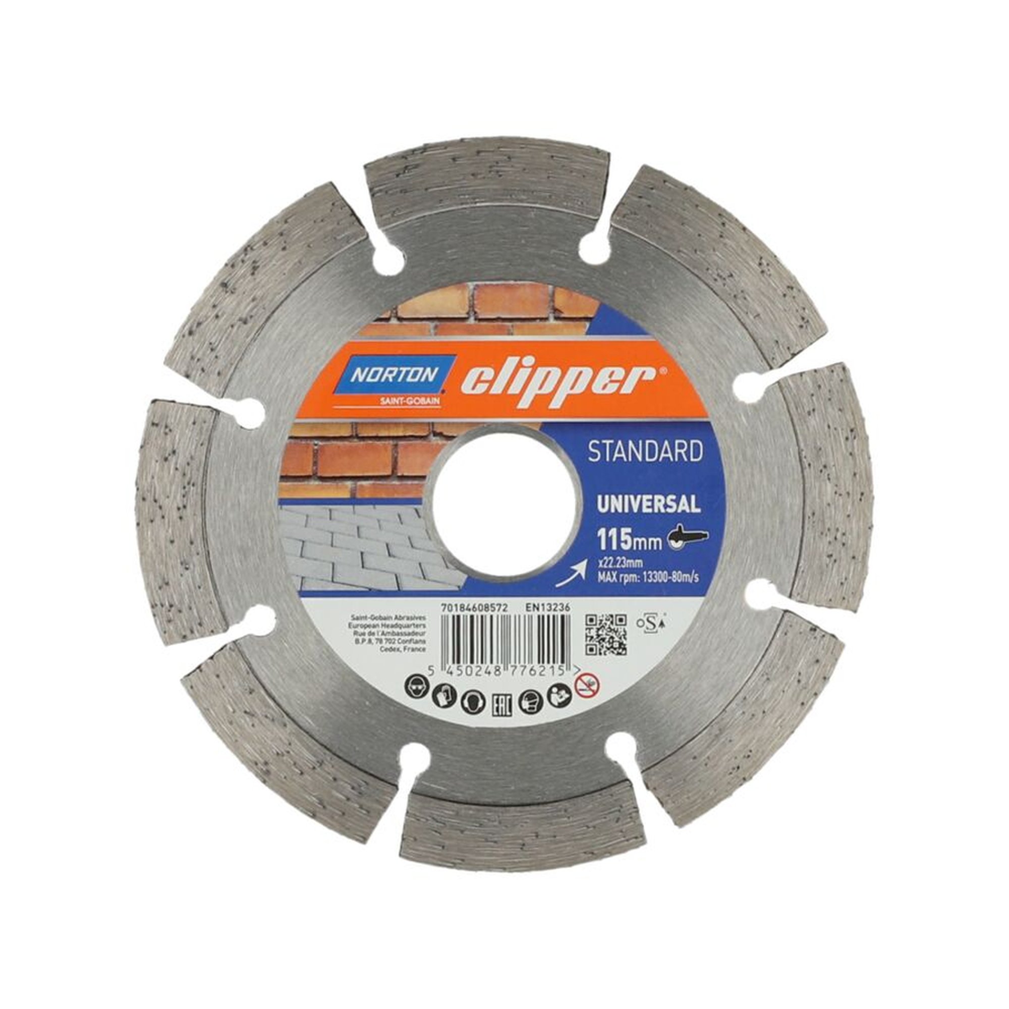 Norton Clipper Standard Universal Diamantscheibe 115x22.23mm für vielseitigen Einsatz