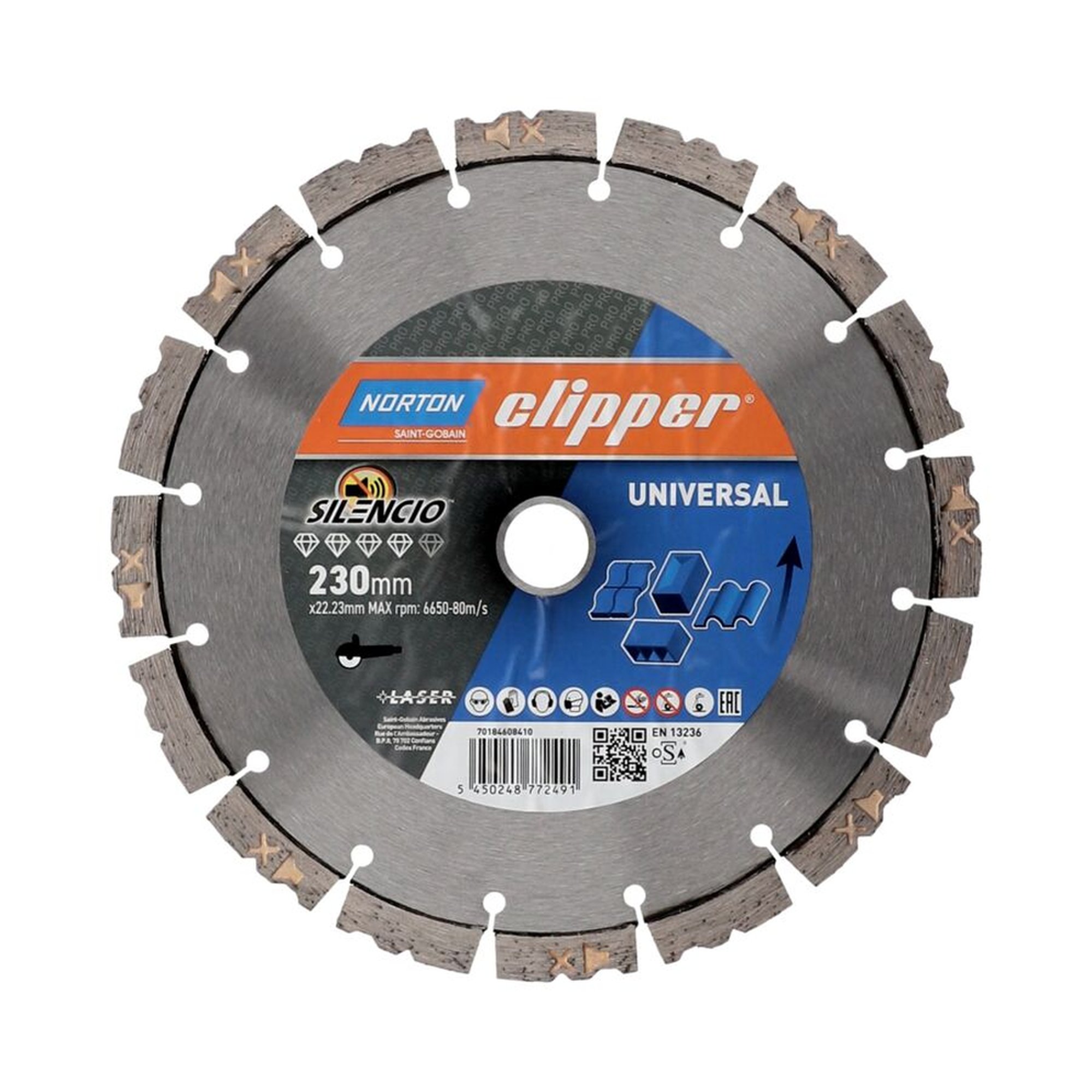 Norton Clipper PRO UNIVERSAL SILENCIO Diamantscheibe 230x22.23mm für leises Schneiden