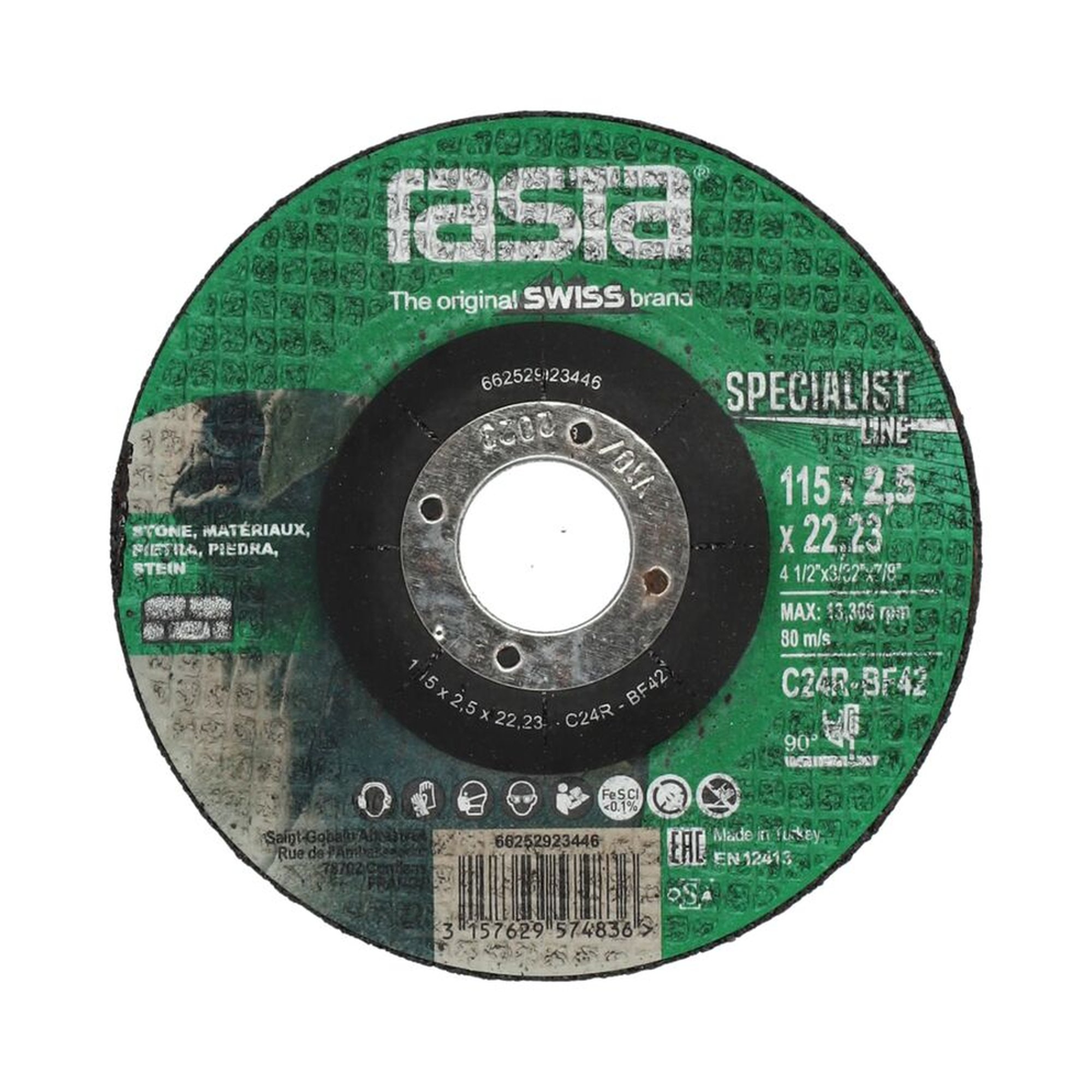 25 x Norton Gekröpfte Trennscheibe für Stein 115x2.5x22.23mm Rasta SPECIALIST LINE