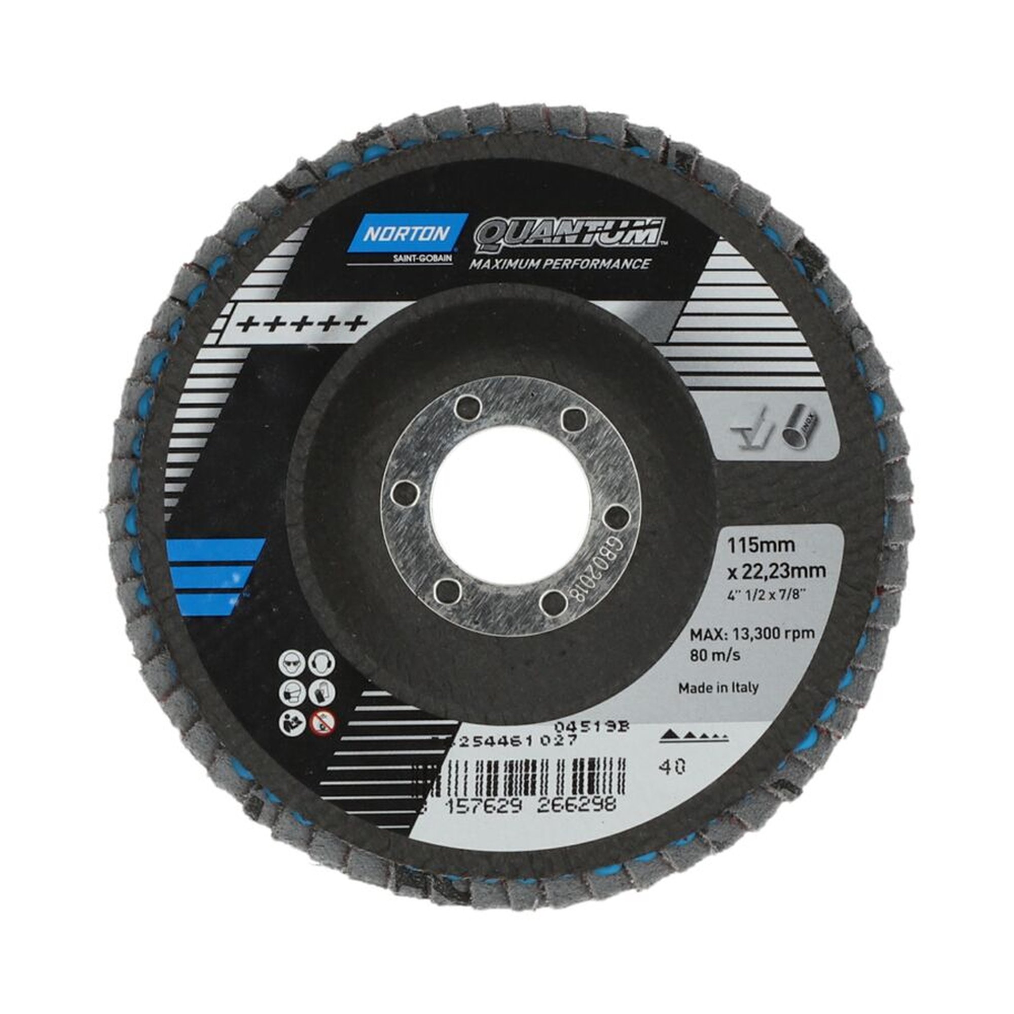 10 x Norton Fächerscheibe Schleifmopteller 115x22 R996 40 Quantum | Hochleistungsschleifen