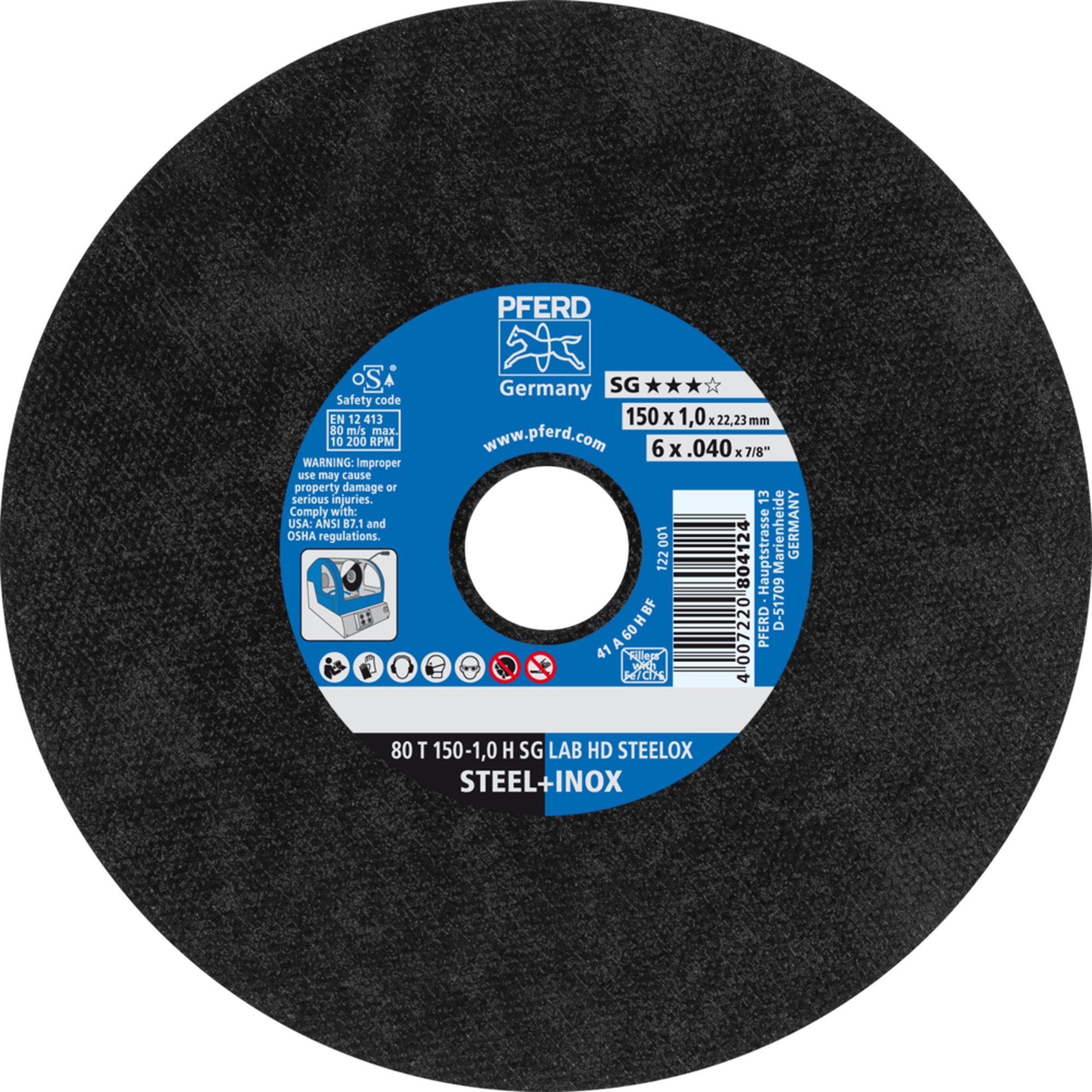 25 x PFERD Trennscheibe LABOR 80 T 150-1,0 H SG LAB HD STEELOX/22,23