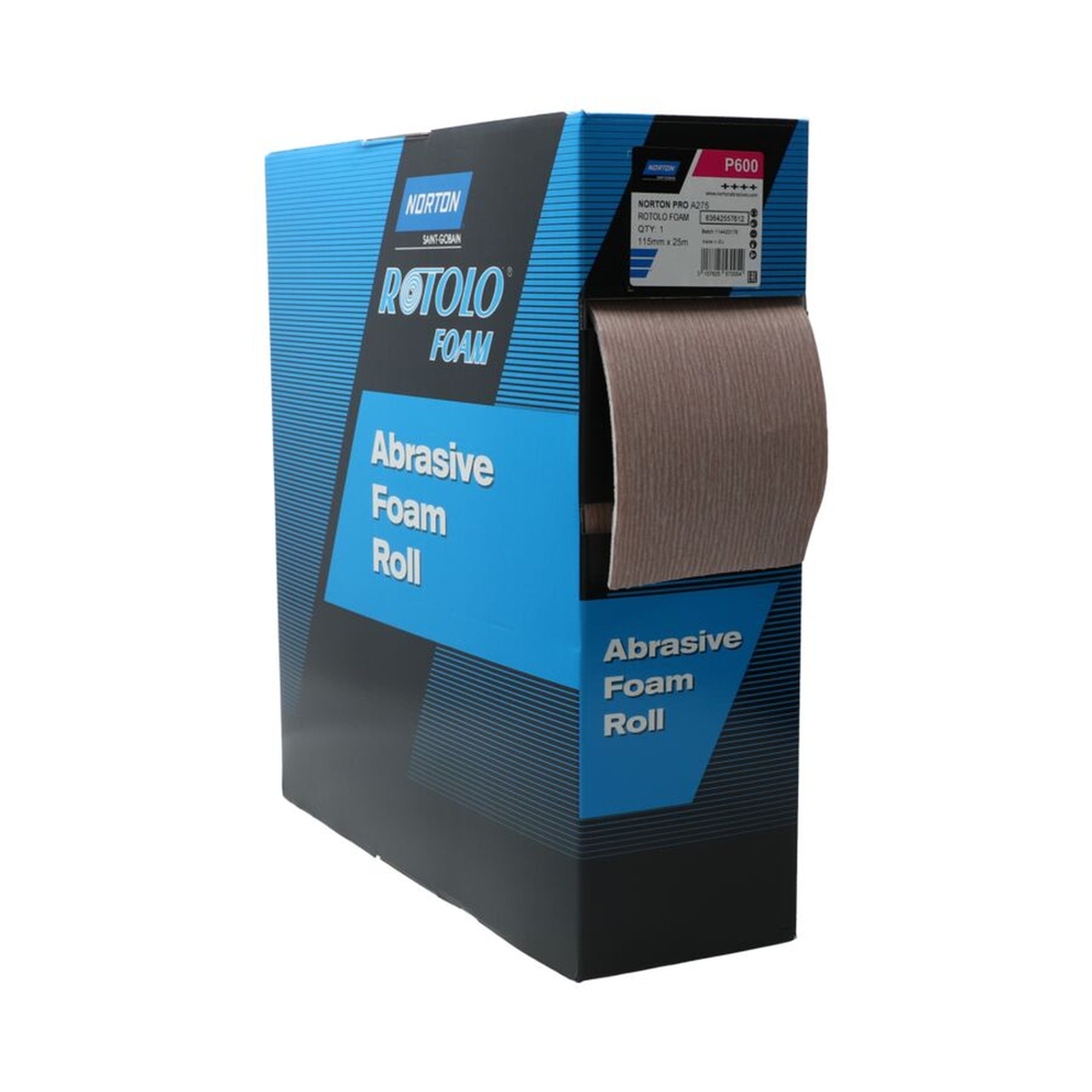 2 x Norton Schleifrolle Schleifpapier 115mm x 25m A275 600 Fuchsie für glatte Oberflächen