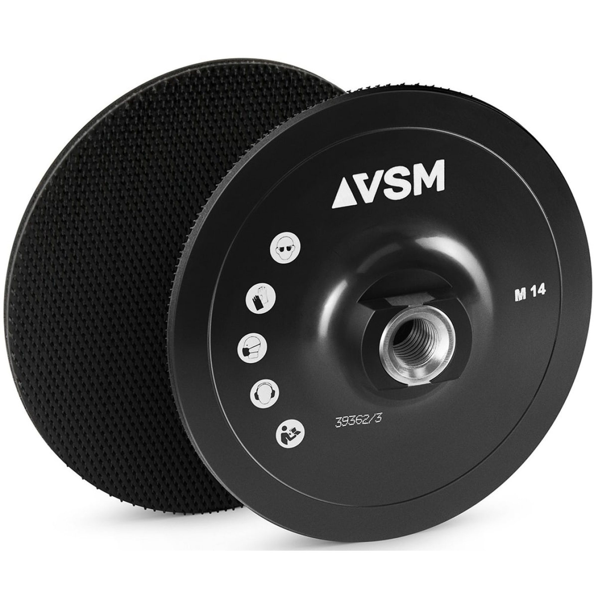 10 x VSM  Stützteller für Vliesscheiben, mit Zentrieransatz Ø 125 x 22 mm