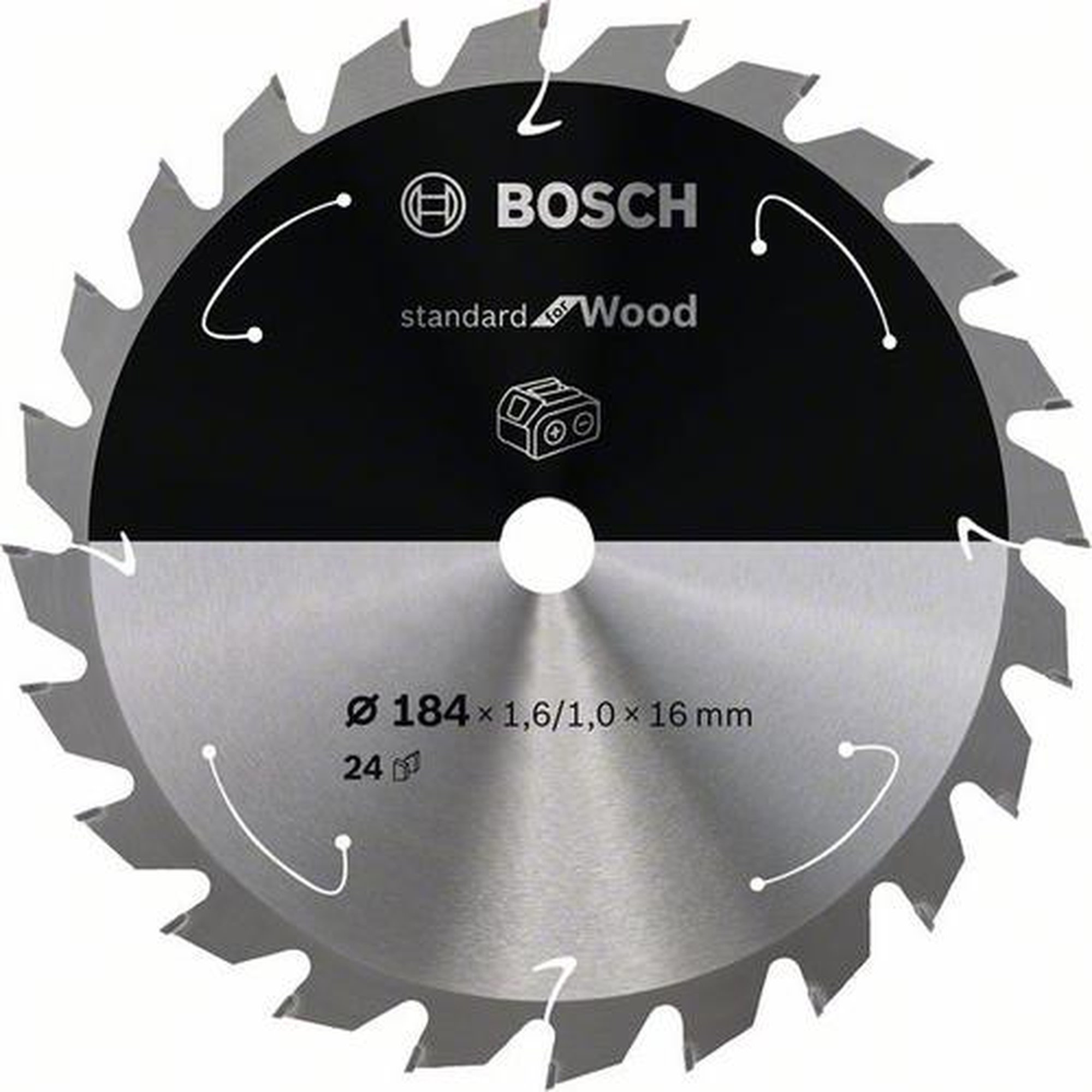 BOSCH Akku-Kreissägeblatt Standard für Holz, Ø 184 mm, 24 Zähne