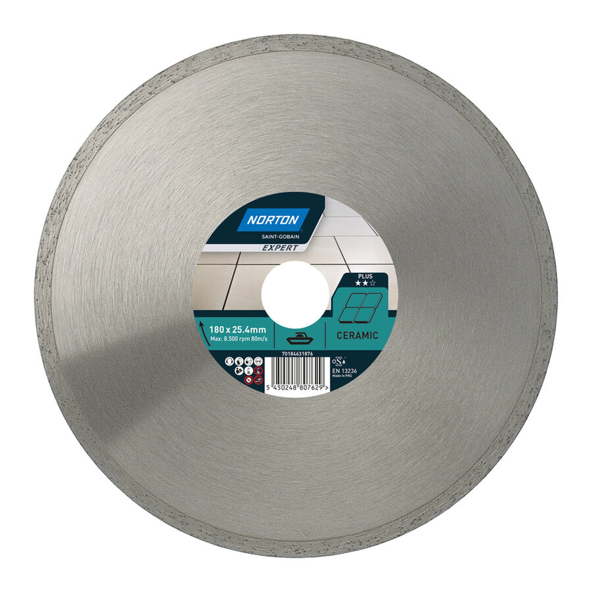 Norton EXPERT CERAM Diamantscheibe für Keramik & Porzellanfliesen 180x25.4mm