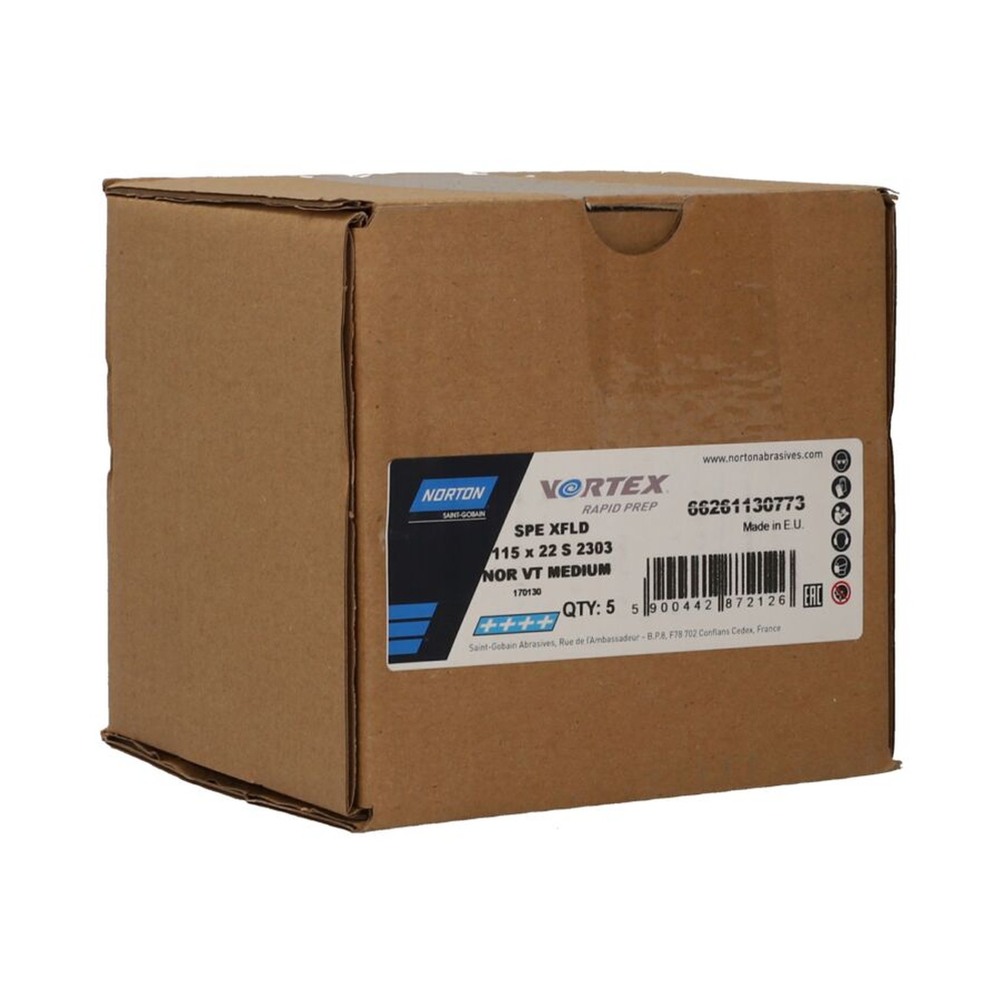 5 x Norton Rapid Prep Low Flex S2303 Schleifpads – Effiziente Oberflächenbearbeitung