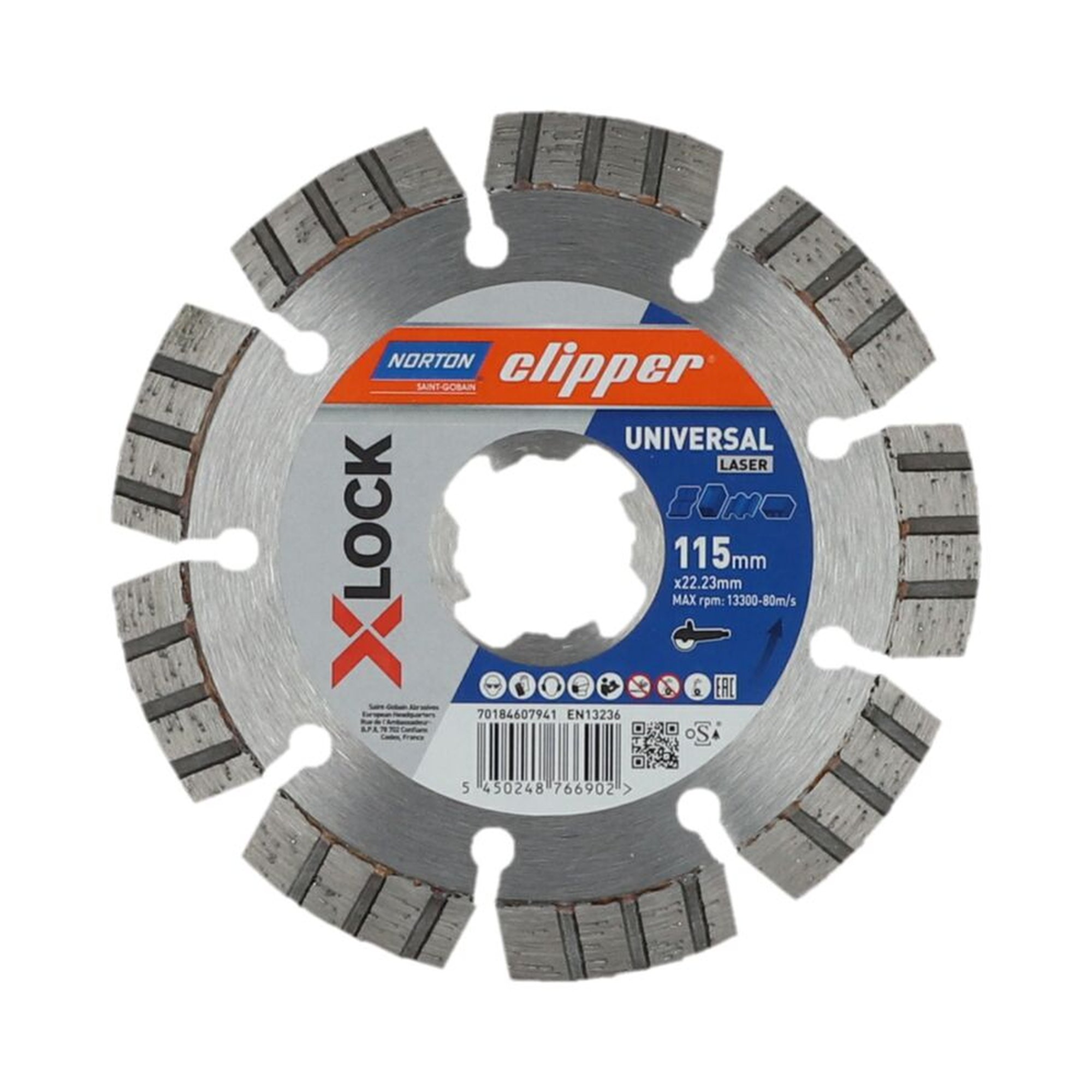 Norton Clipper Diamantscheibe 115x22.23mm UNIVERSAL LASER für vielseitigen Einsatz