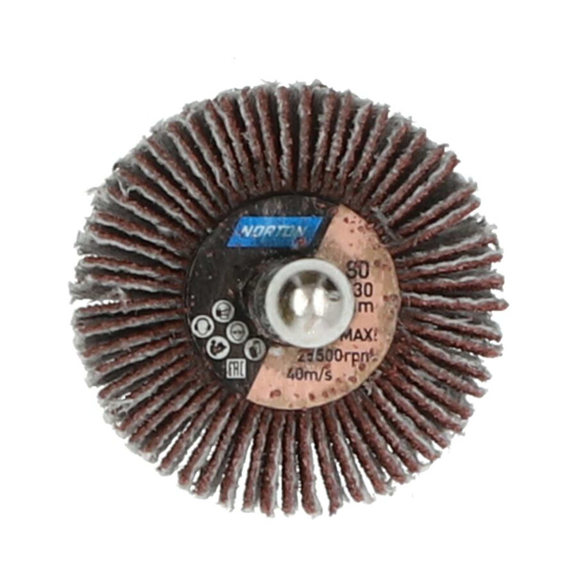 10 x Norton Fächerschleifer Schleifmop mit Schaft 30x15x6 R207 80 Korn