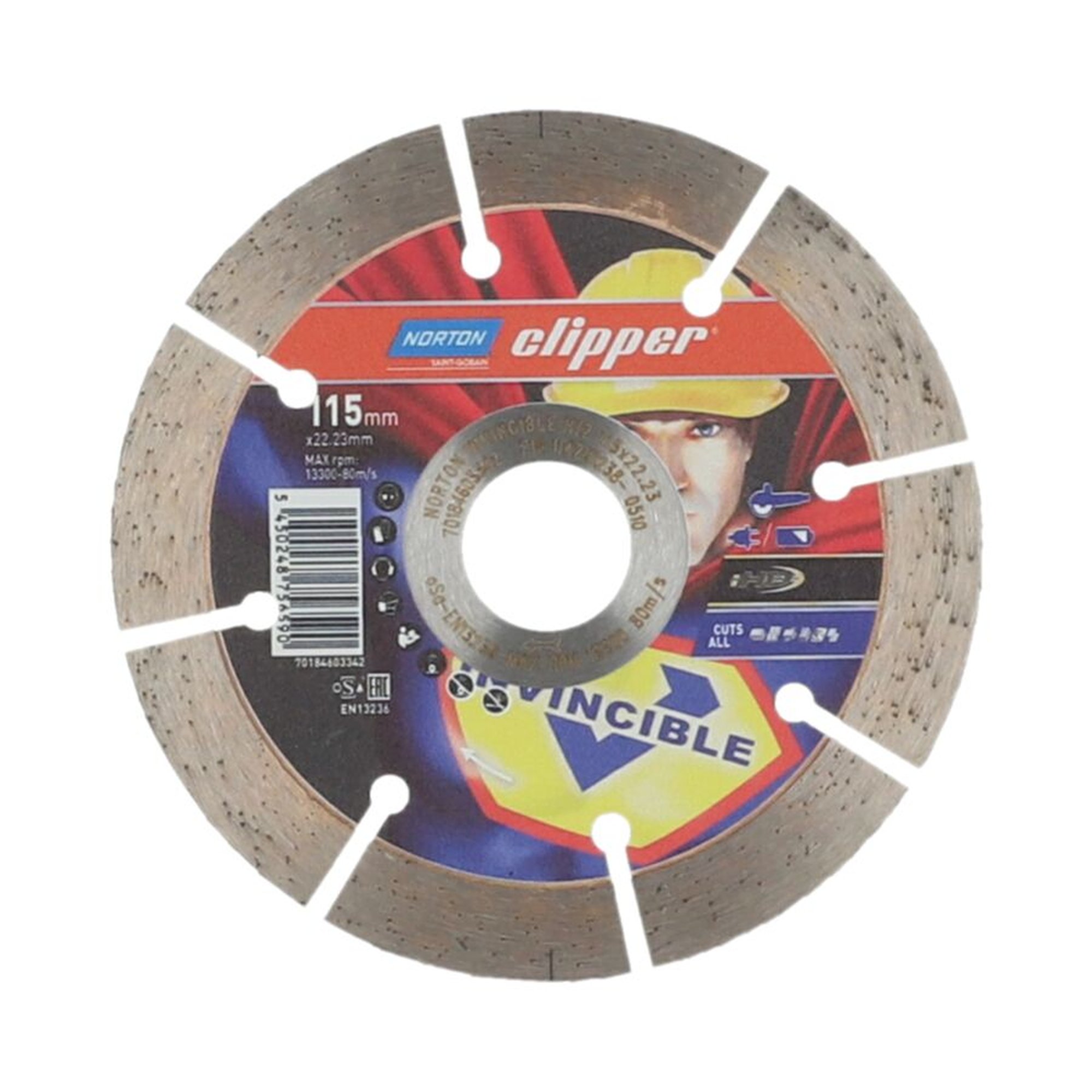 Norton Clipper INVINCIBLE Diamantscheibe 115x22.23mm für präzises Schneiden