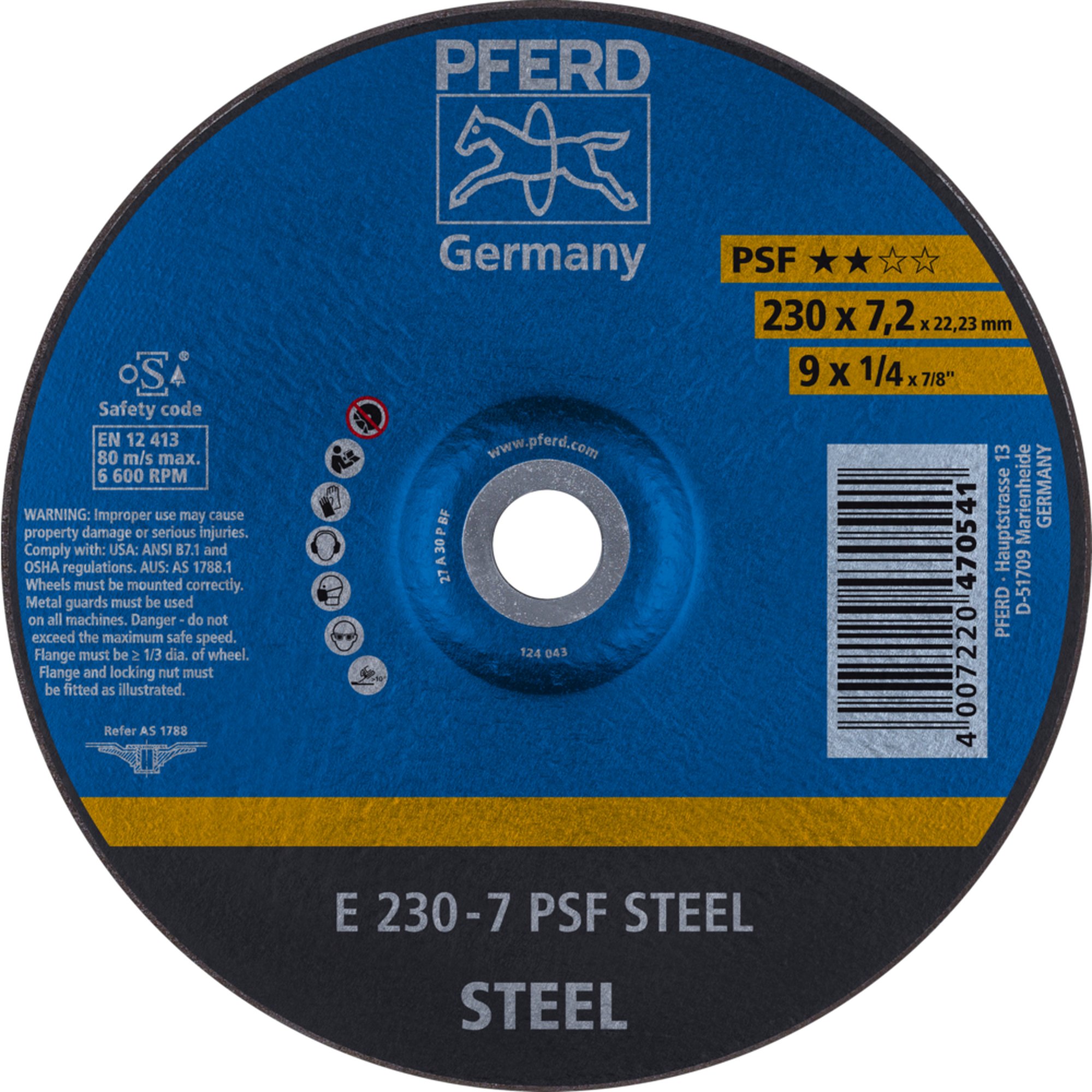 10 x PFERD Schruppscheibe E 230-7 PSF STEEL