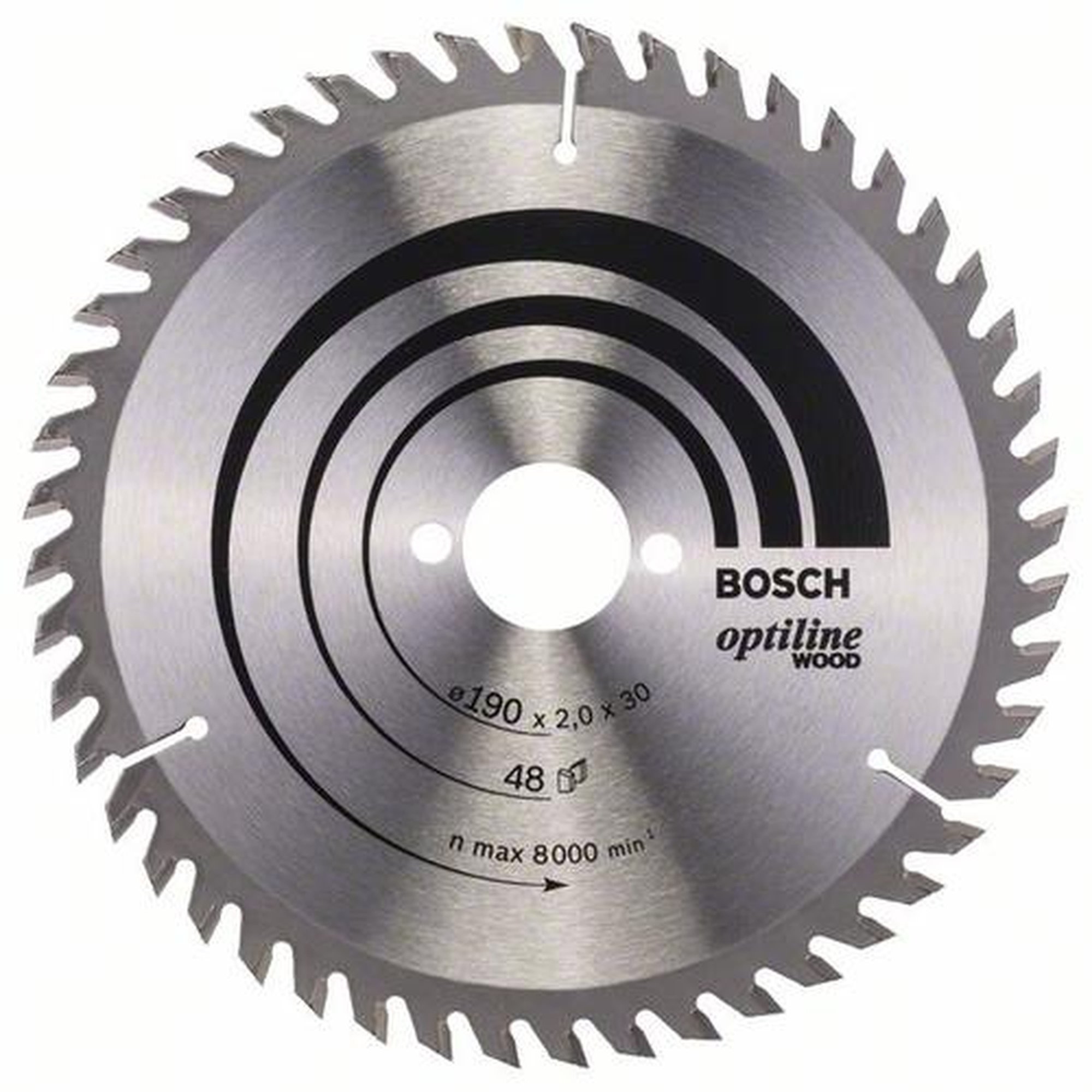 BOSCH Kreissägeblatt Optiline Holz für Handkreissägen, Ø 190 mm, 48 Zähne