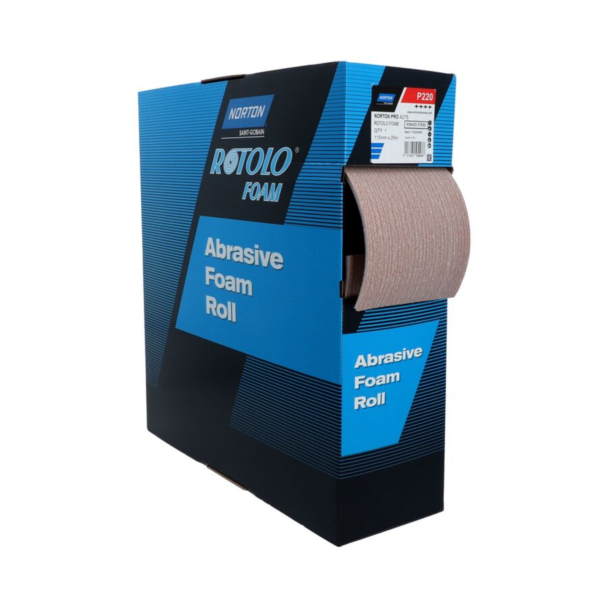 2 x Norton Schleifrolle Schleifpapier 115mm x 25m A275 220 Rot | Hochwertig & Langlebig