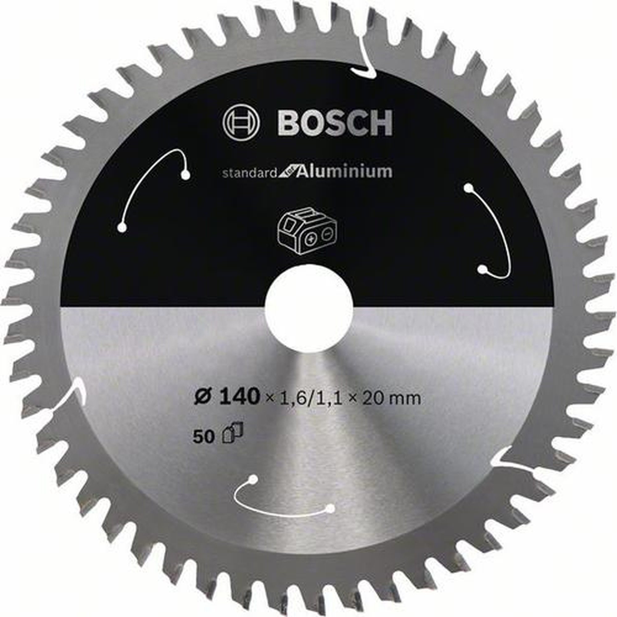 BOSCH Akku-Kreissägeblatt Standard für Aluminium, Ø 140 mm, 50 Zähne