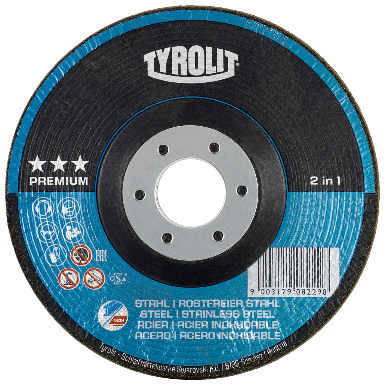 Tyrolit Rondeller® Schleifscheibe 115x22,23 mm A36Q PREMIUM Stahl/Inox