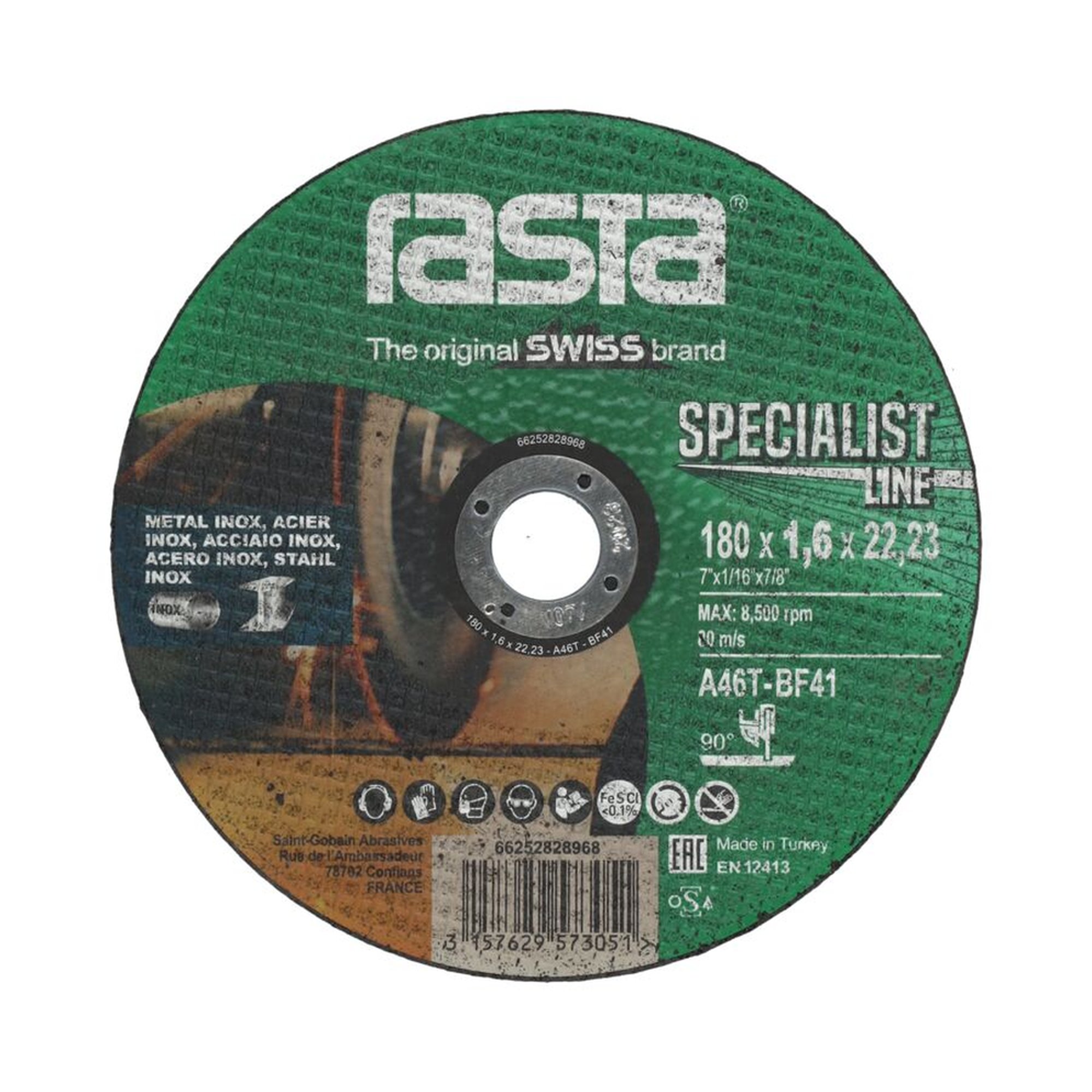 25 x Norton Trennscheibe für Metall/Inox 180x1.6x22.23mm - Rasta SPECIALIST LINE