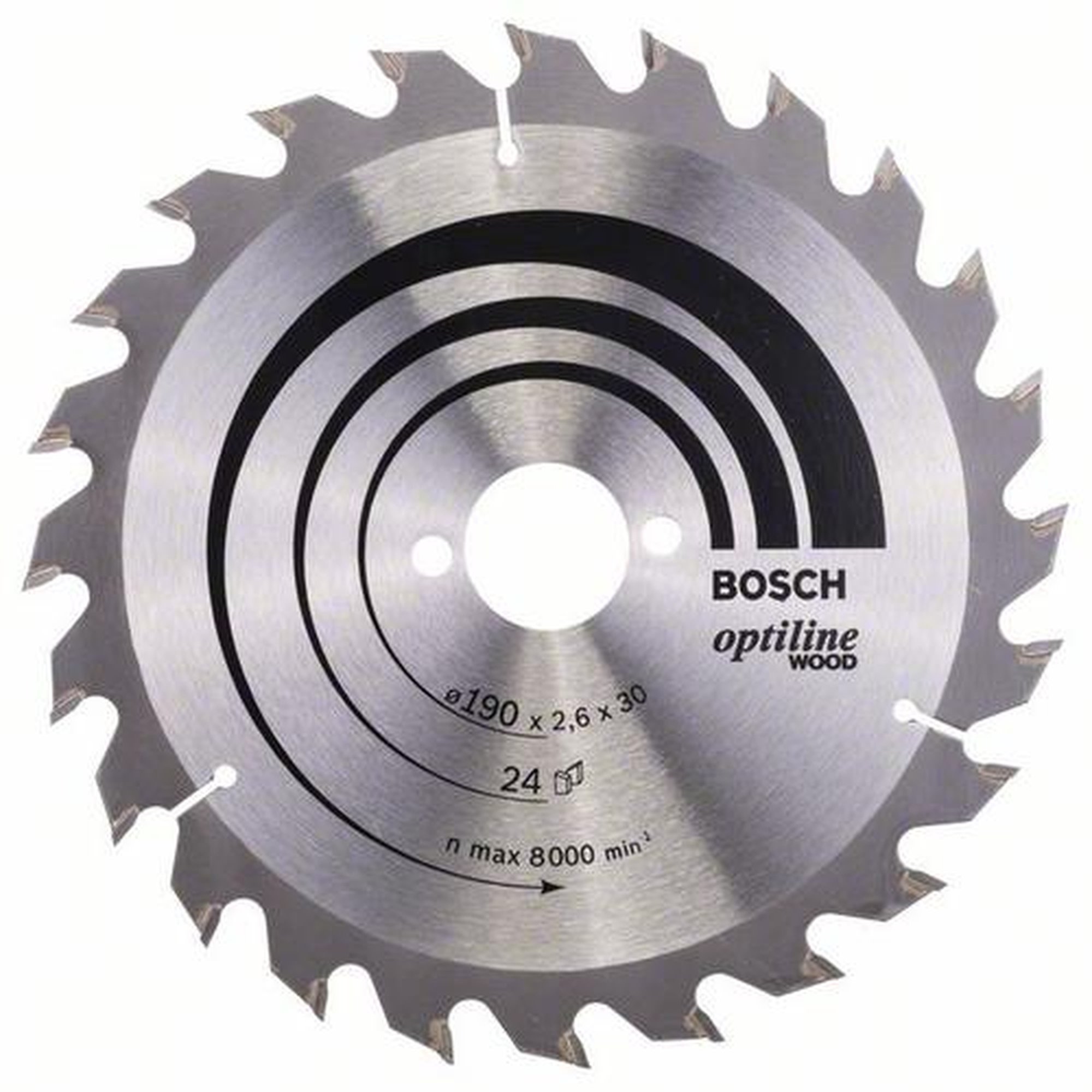 BOSCH Kreissägeblatt Optiline Holz für Handkreissägen, Ø 190 mm, 24 Zähne