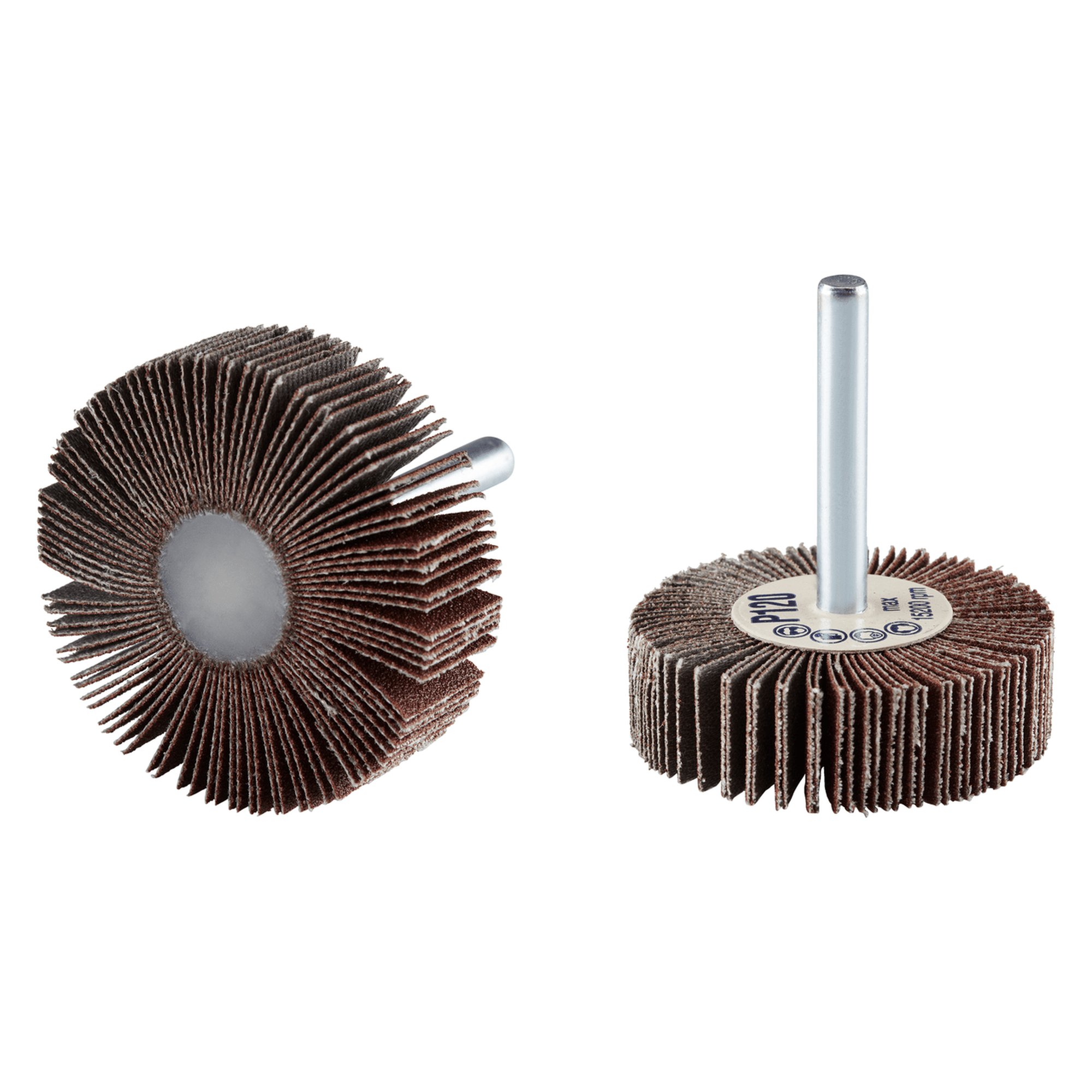 10 x RHODIUS Fächerschleifer Schleifmop FS Ø 50 mm Körnung 150