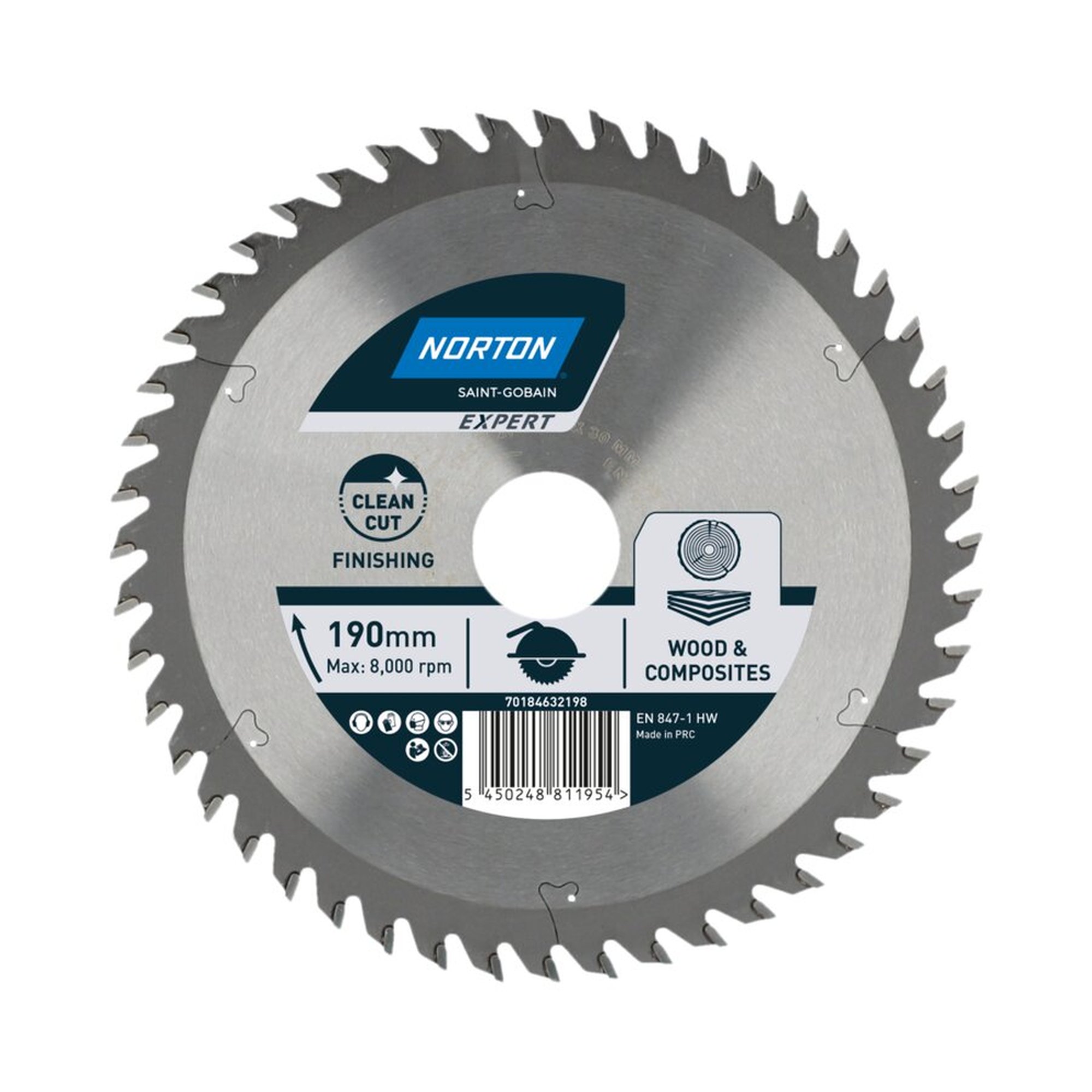 Norton EXPERT FINISHING TCT-Sägeblatt für Holz & Verbundstoffe 184x2.2mm/1.4x20mm