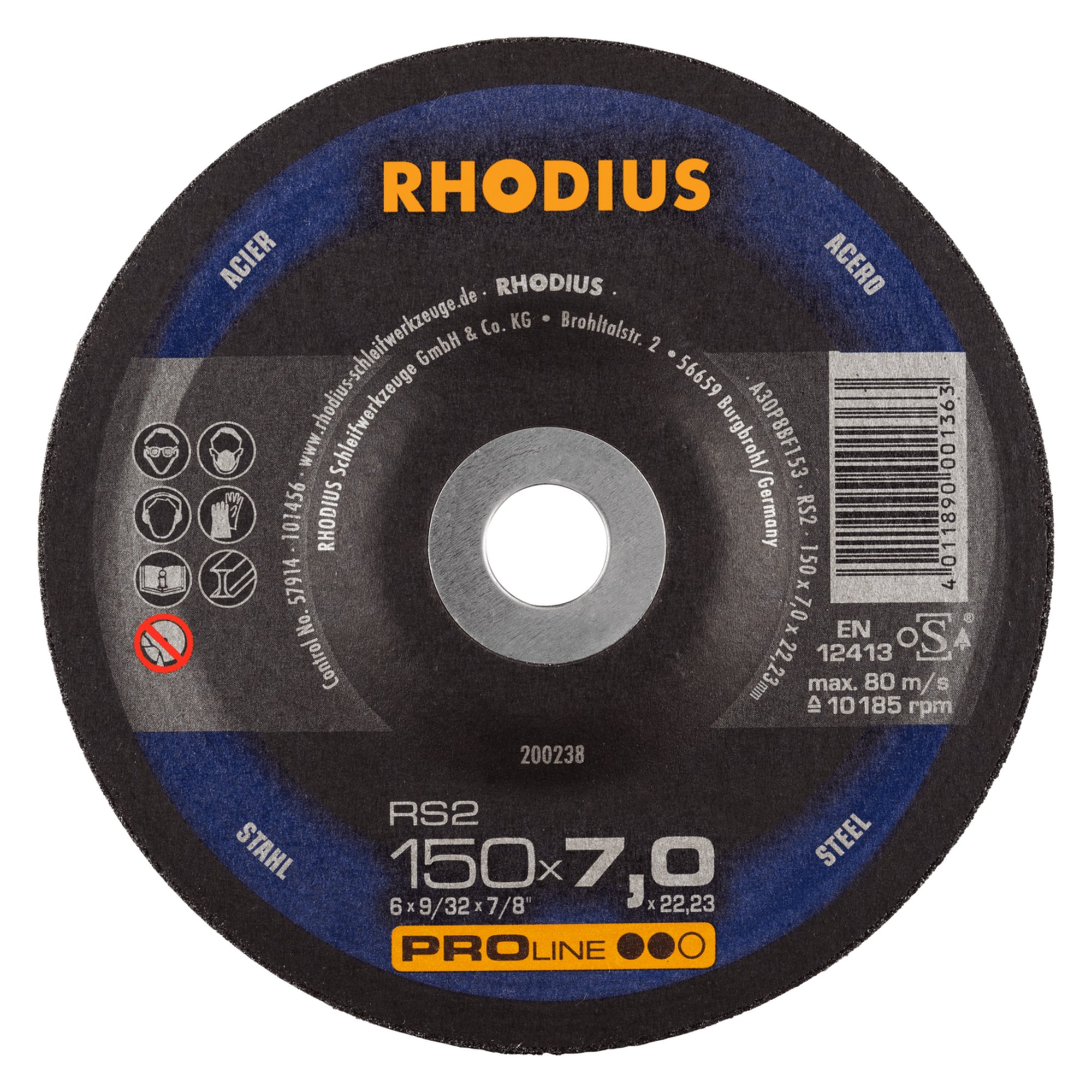10 x RHODIUS Schruppscheibe RS2 Ø 150 mm