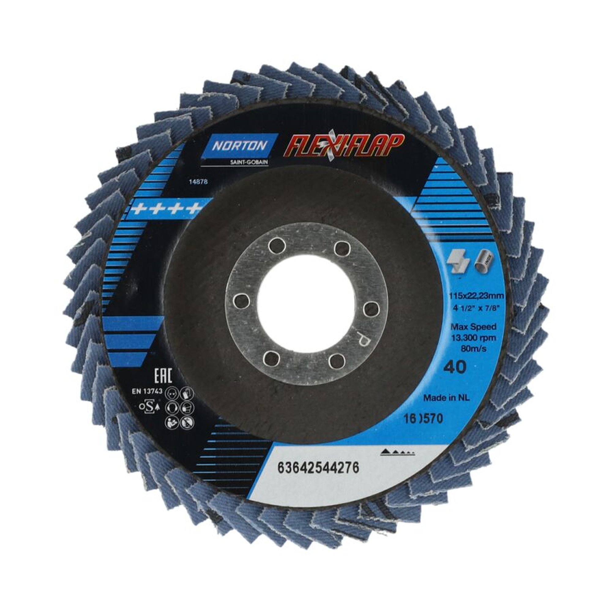 10 x Norton Fächerschleifscheiben 115x22mm K40 - Hochwertige Schleifmittel für Profis