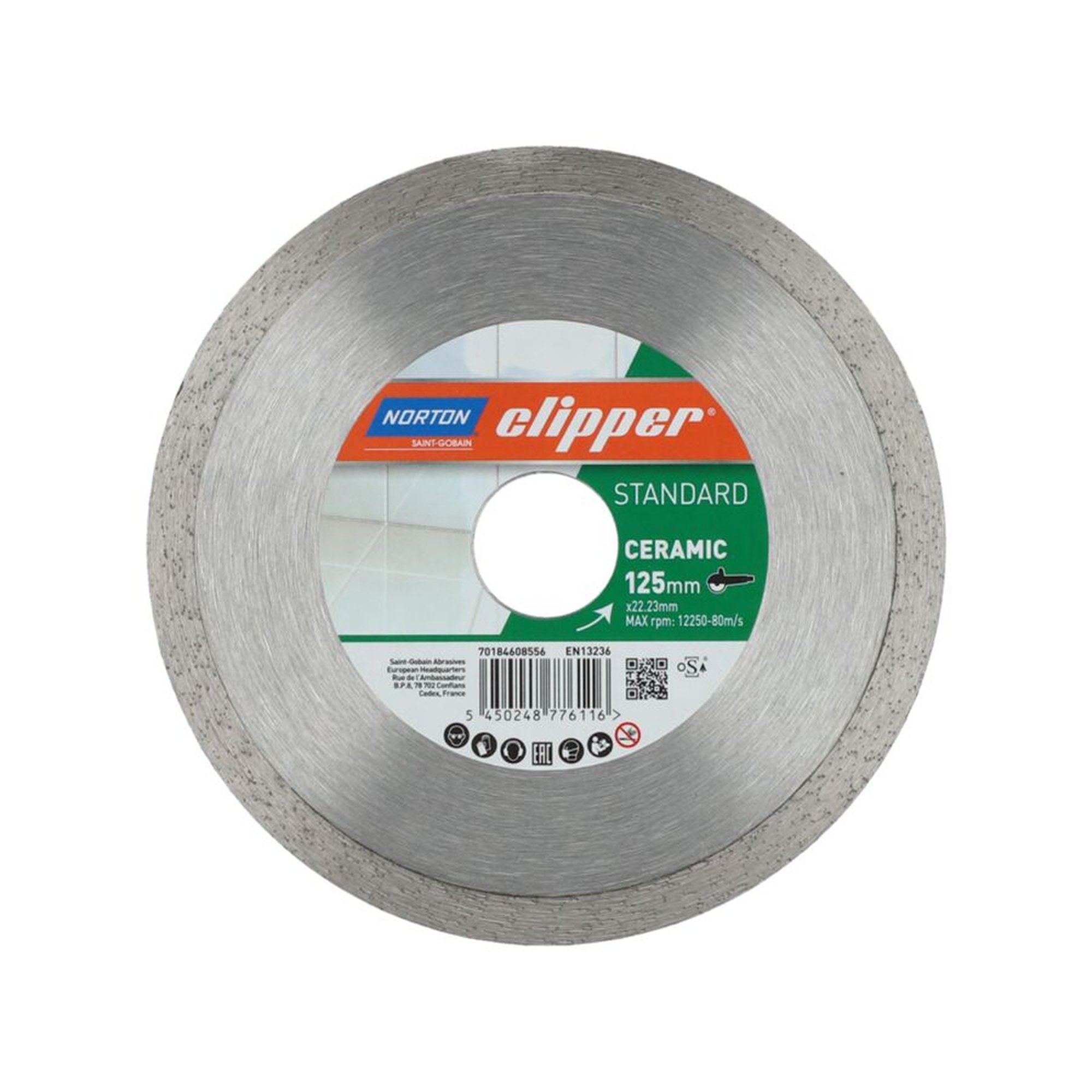 Norton Clipper Standard Ceramic Diamantscheibe 125x22.23mm für Fliesen und Keramik