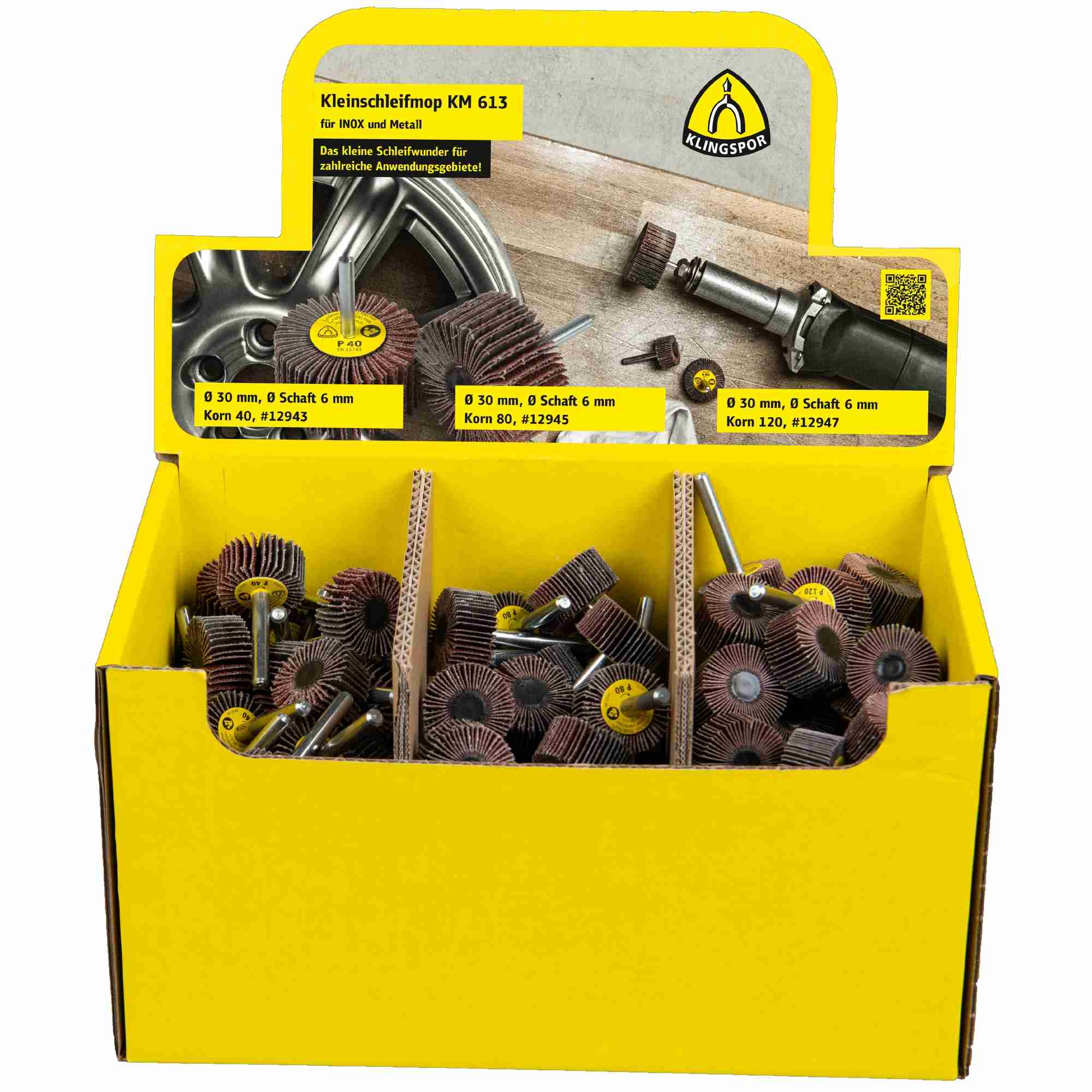 1 x Klingspor KM 613 Schleifmop (Set) 40 x 20 x 6 mm