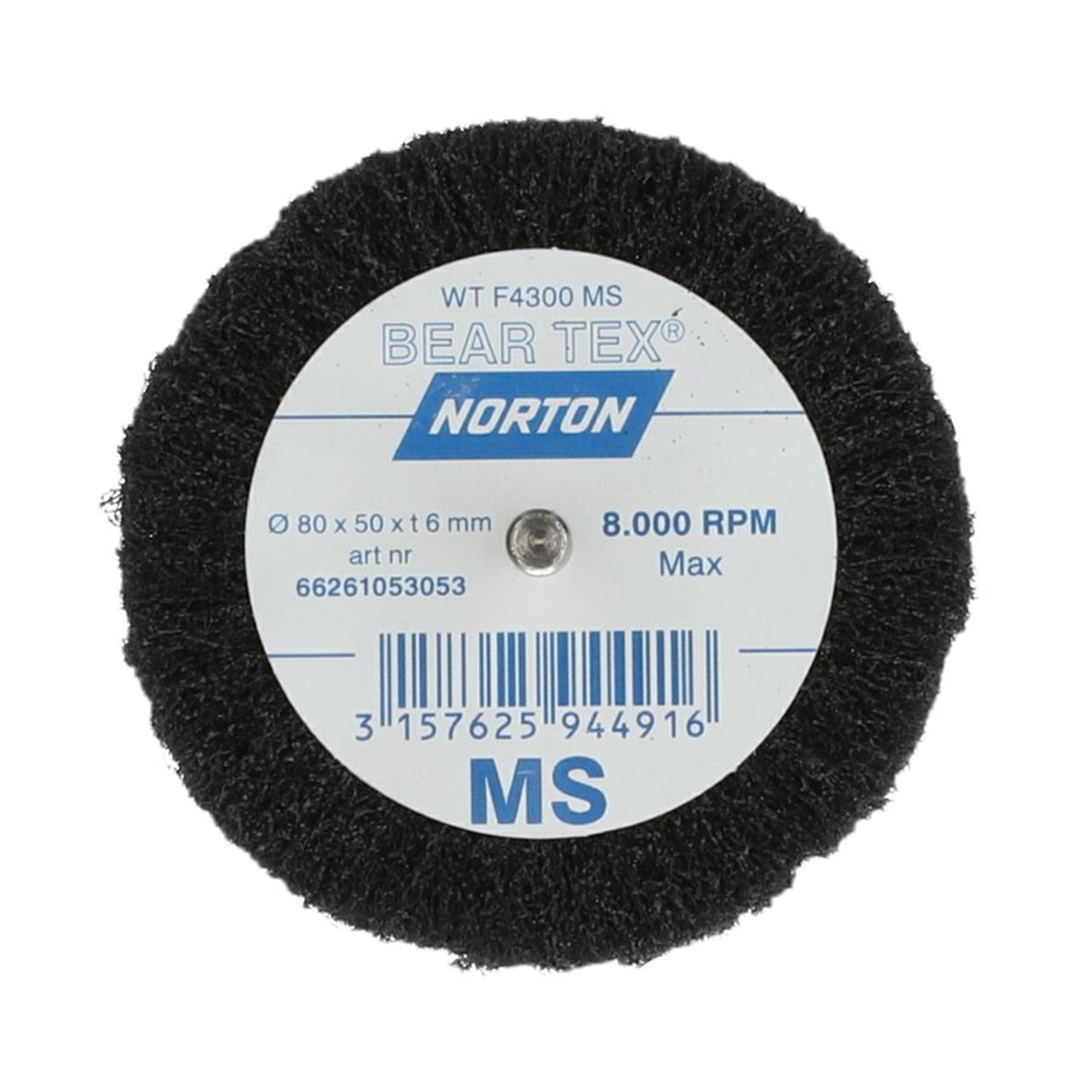 10 x Norton Fächerschleifer Schleifmop mit Schaft 80x50x6 F4300 Mittel S