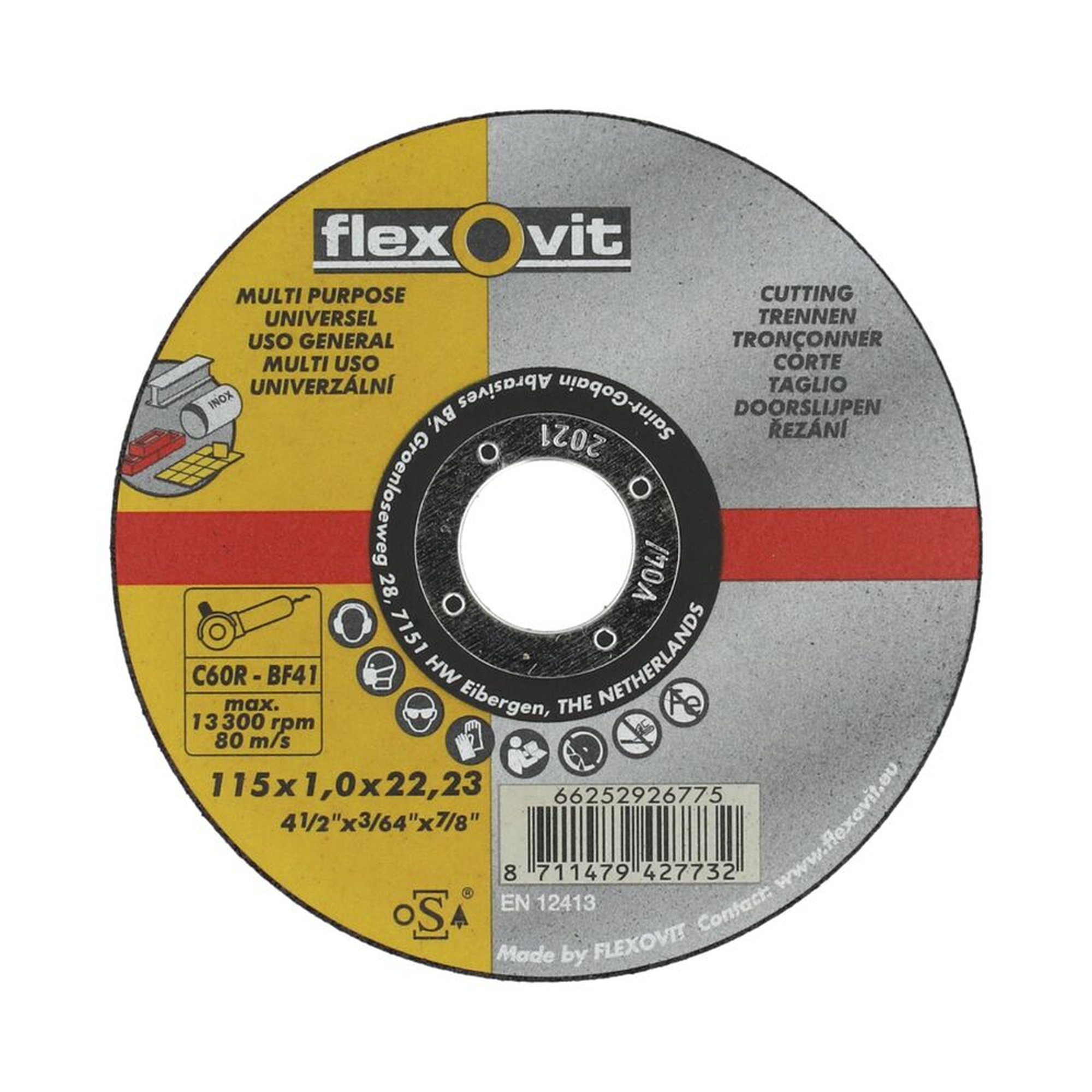 25 x Norton Trennscheibe ultradünn Mehrzweck 115x1x22.23mm Flexovit MERCHANDISING