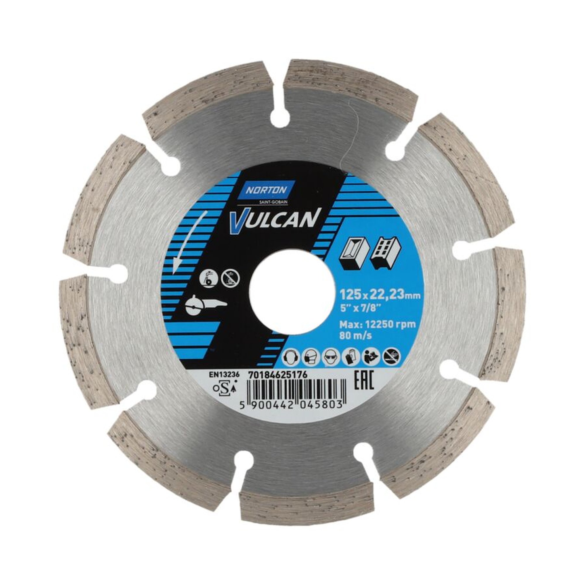 Norton Diamantscheibe Trennscheibe 125mm Vulcan Universal 7x2,0x22,23mm