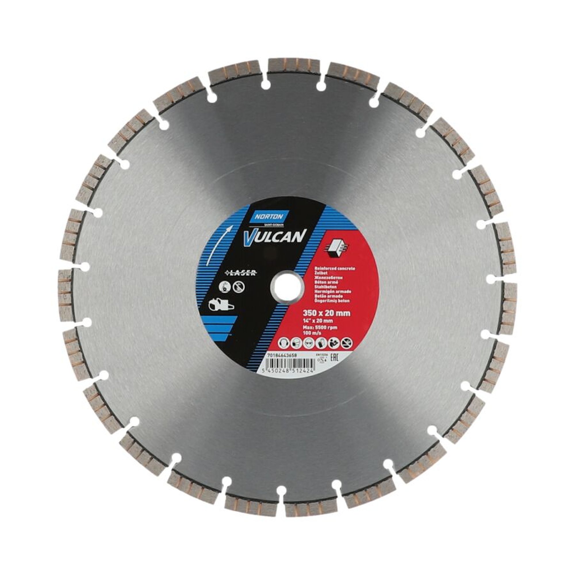 Norton Diamantscheibe Trennscheibe 350mm Vulcan Turbo Laser 10x3,2x20mm