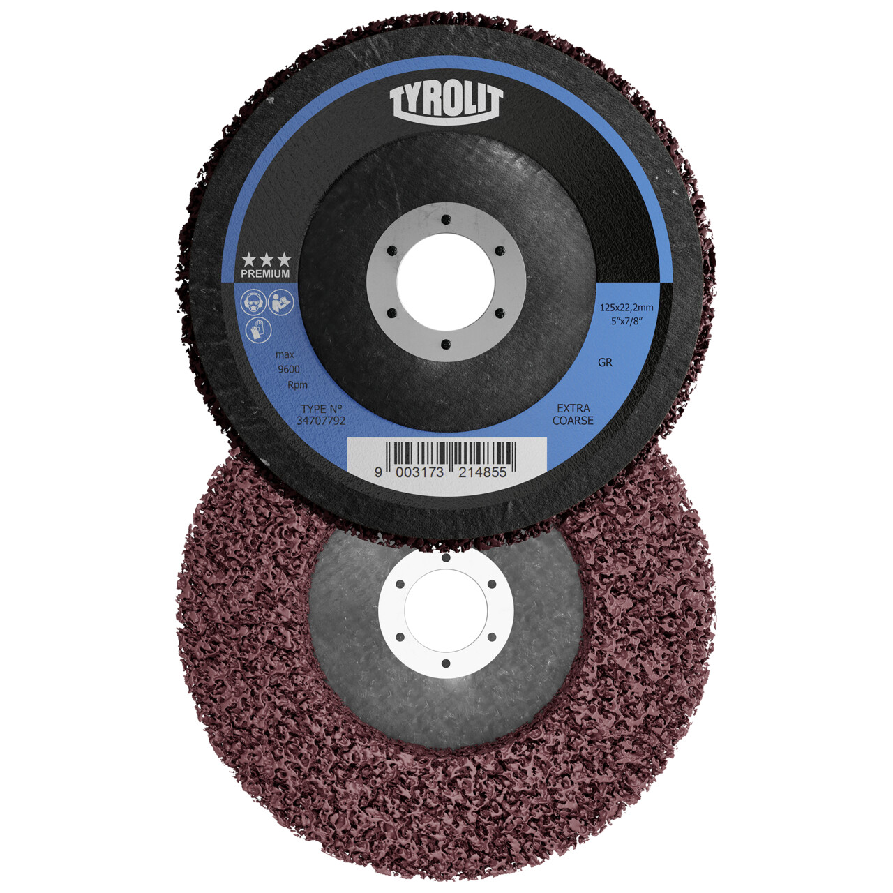 10x Tyrolit universelle Grobreinigungsscheibe 125x22,2 mm S GROB PREMIUM
