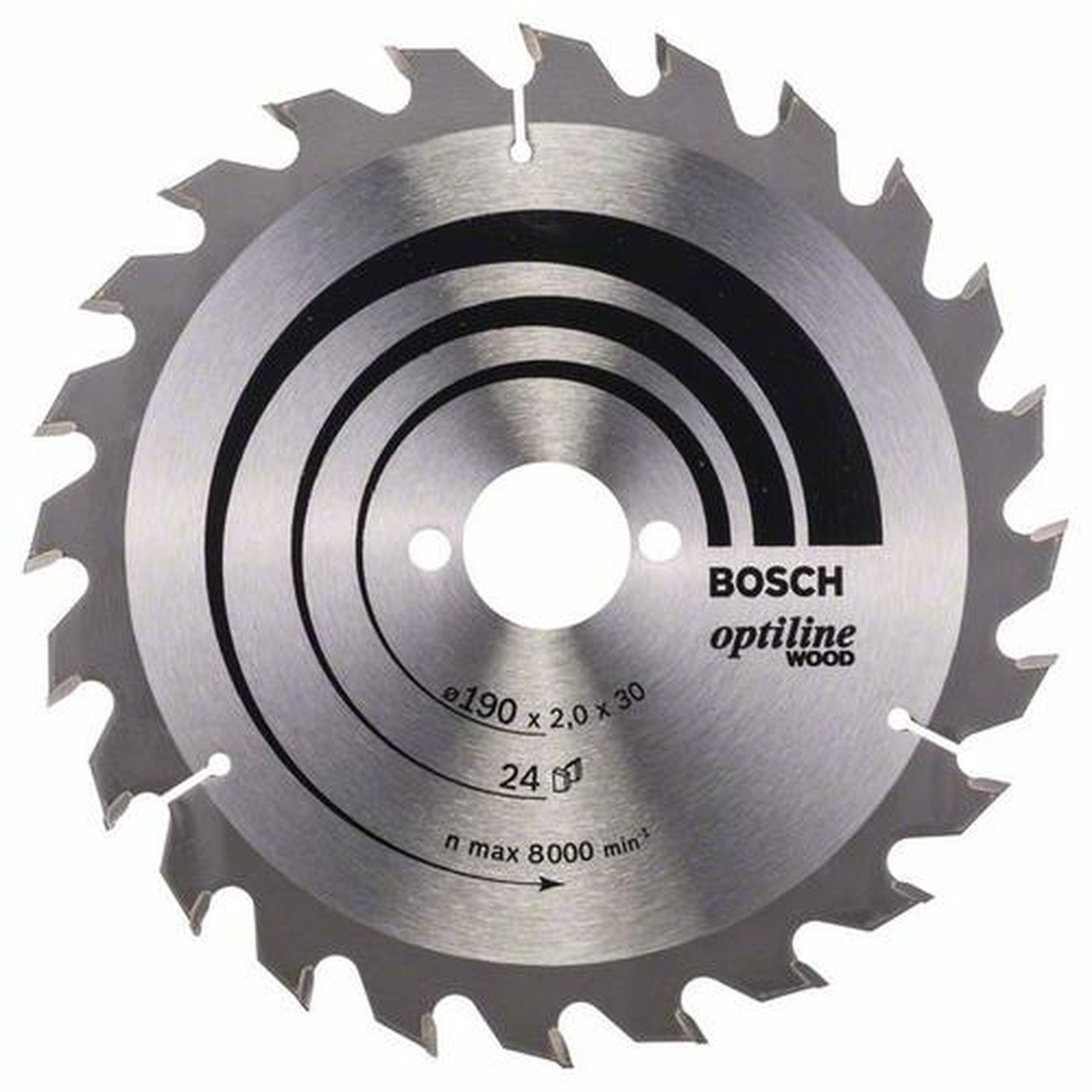BOSCH Kreissägeblatt Optiline Holz für Handkreissägen, Ø 190 mm, 24 Zähne