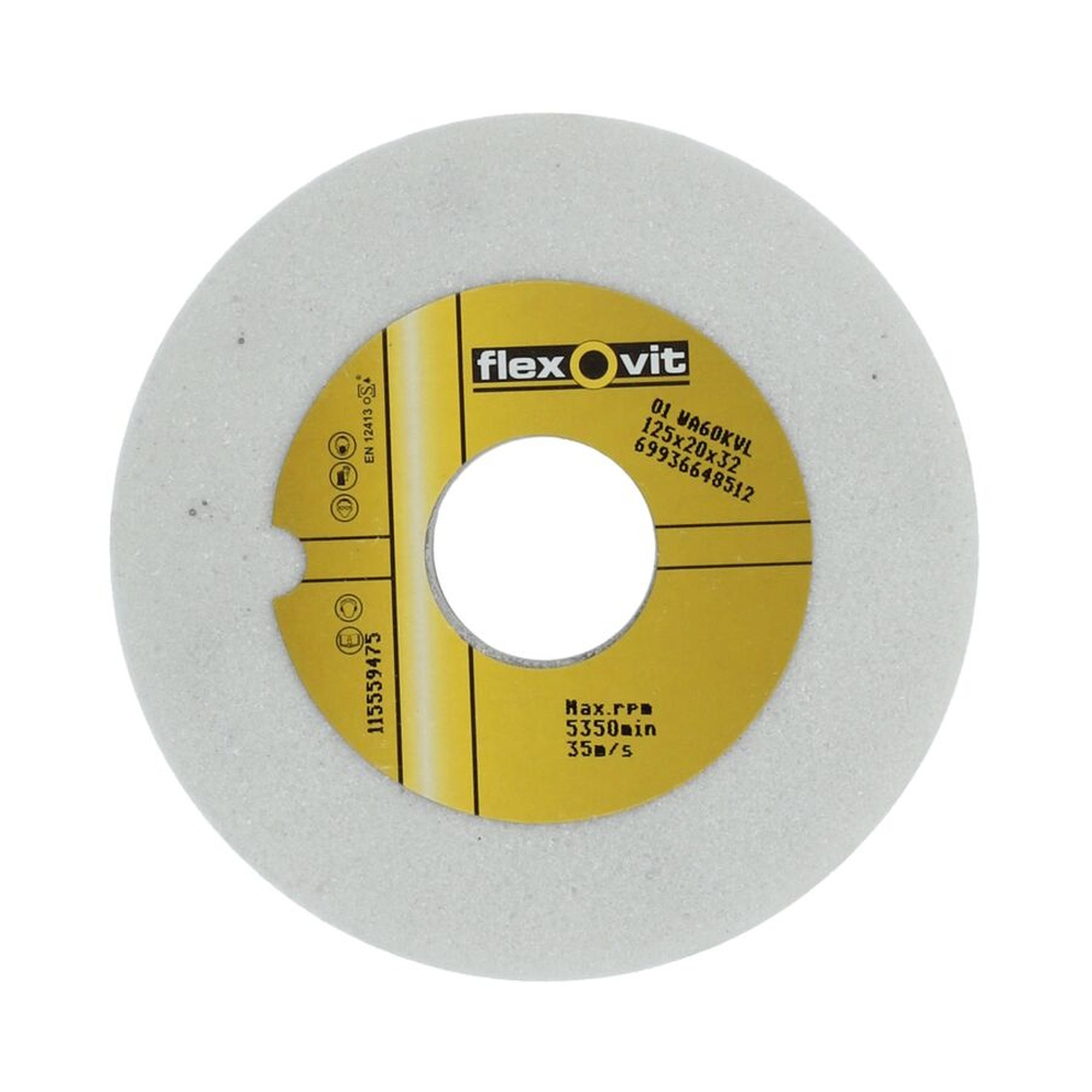 Norton Flexovit INDUSTRIAL Schleifscheibe 125x20x32mm K60 für Werkzeugschleifen