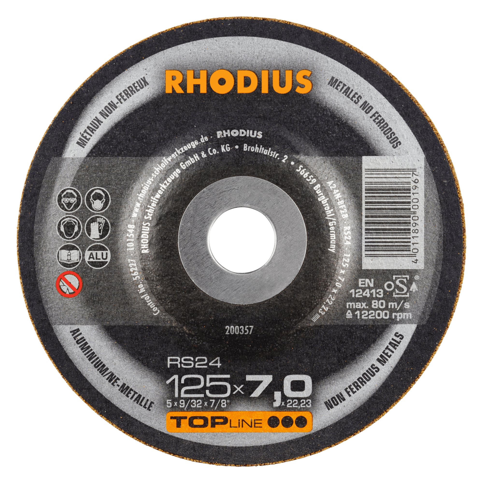 25 x RHODIUS Schruppscheibe RS24 Ø 125 mm