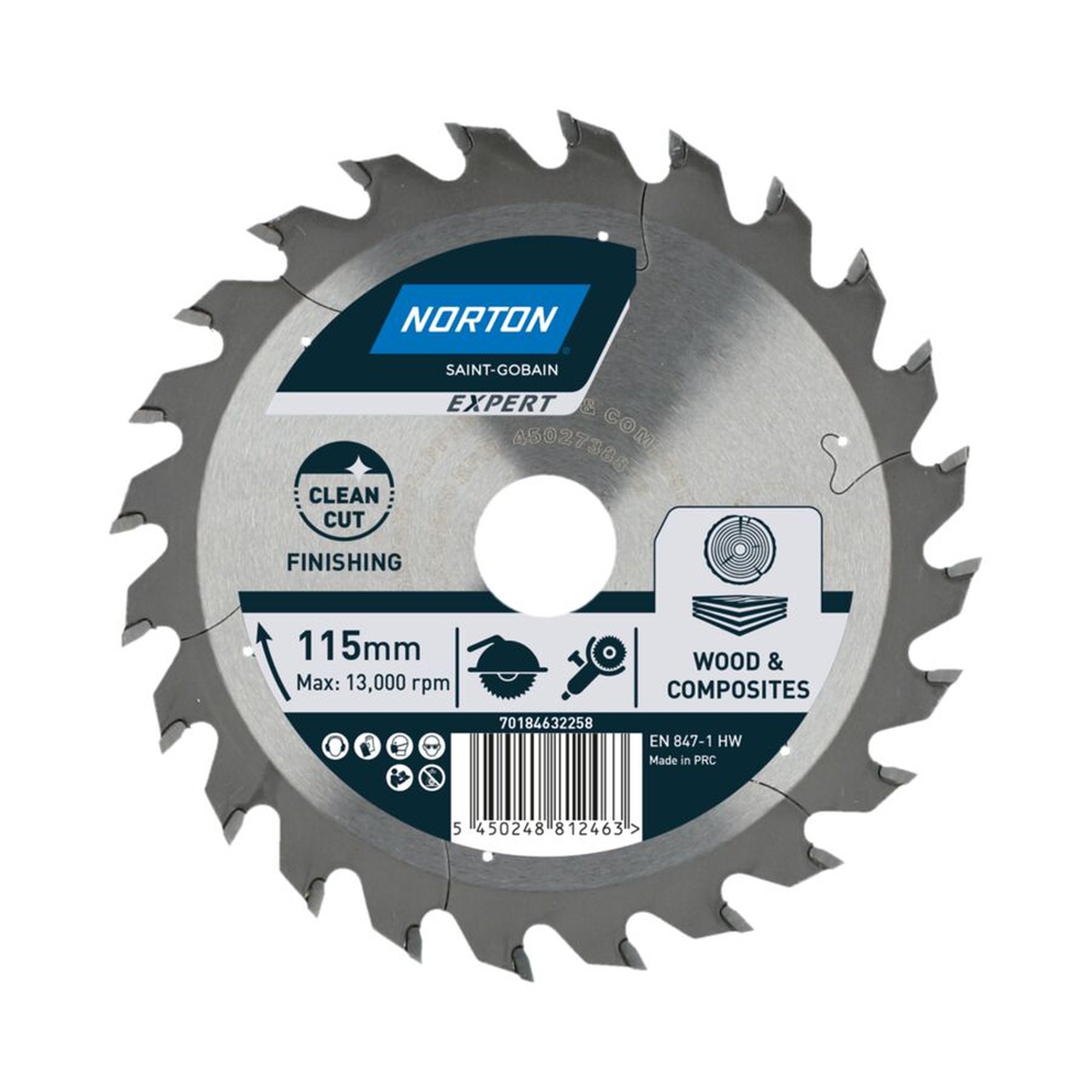 Norton EXPERT FINISHING TCT-Sägeblatt für Holz und Verbundstoffe 115x1.6mm